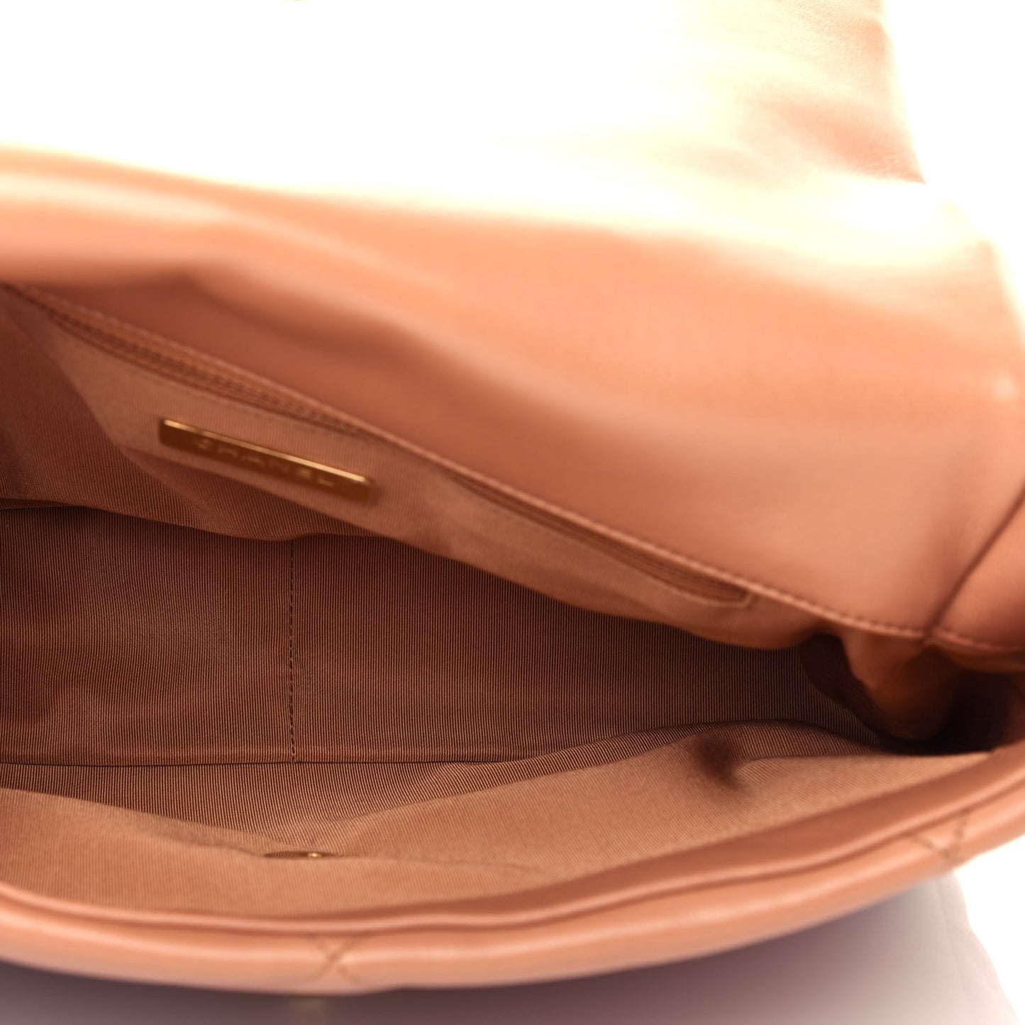 Lambskin Quilted Large Chanel 19 Flap Brown