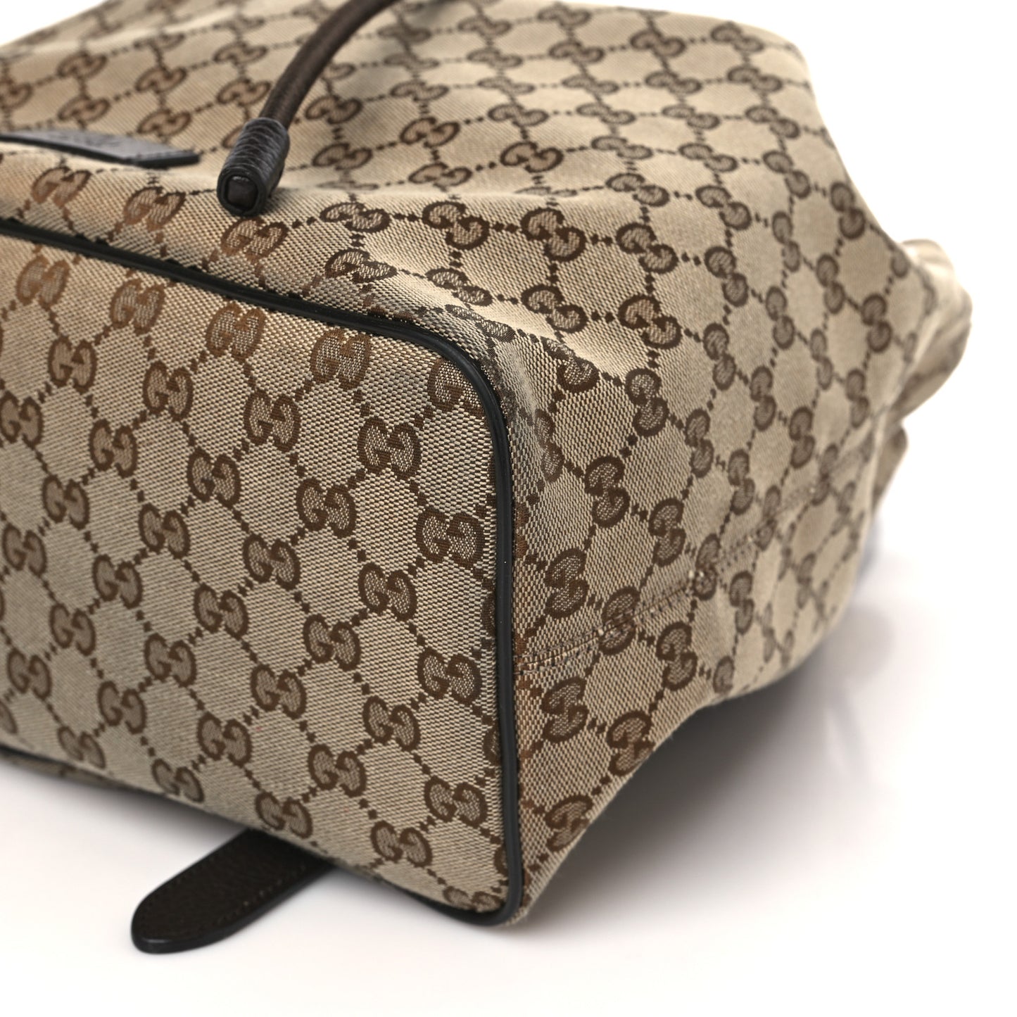 Monogram Dollar Calfskin O Drawstring Backpack Beige Ebony Testa di Moro Dark Chocolate