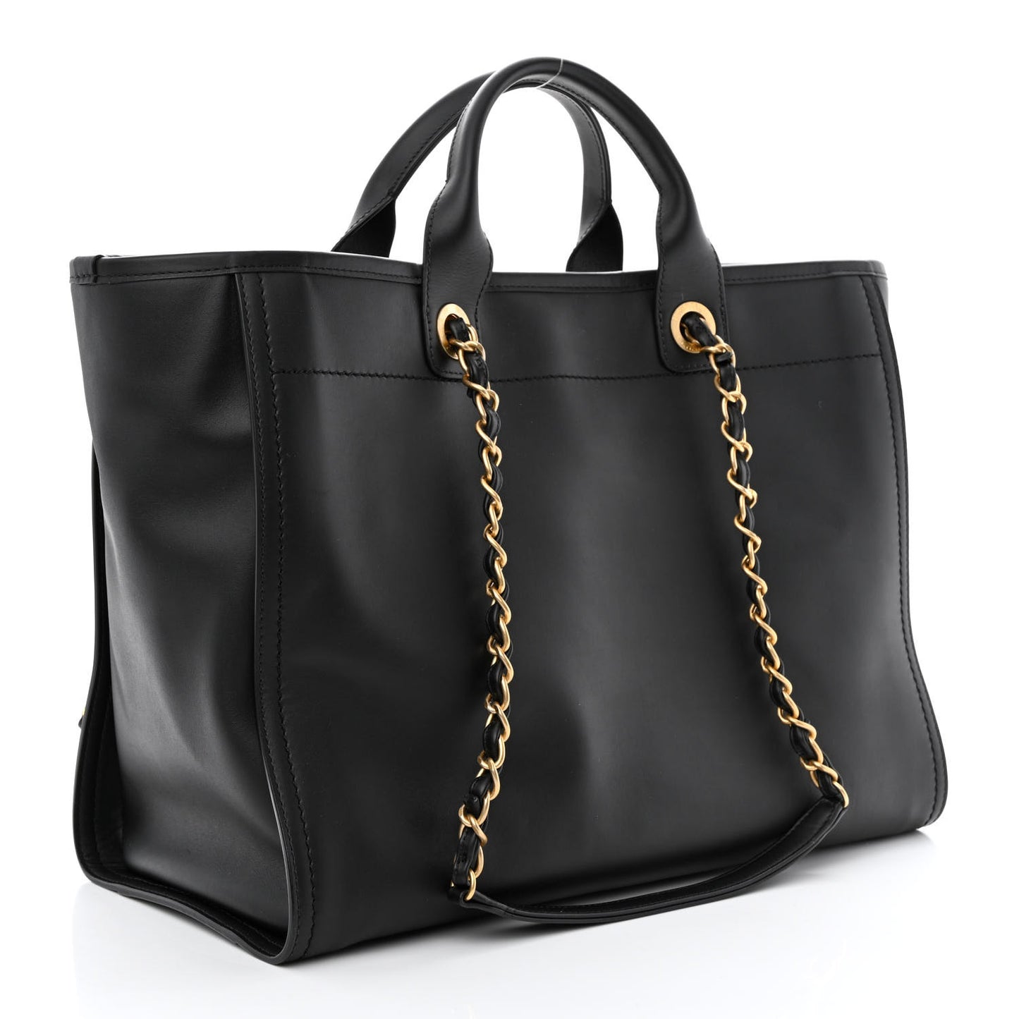Calfskin Medium Deauville Tote Black