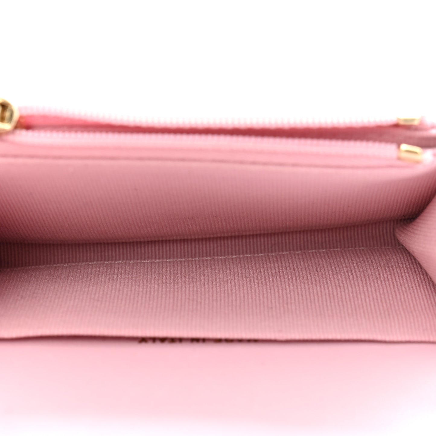 Lambskin Quilted Flap Card Holder Wallet Light Pink