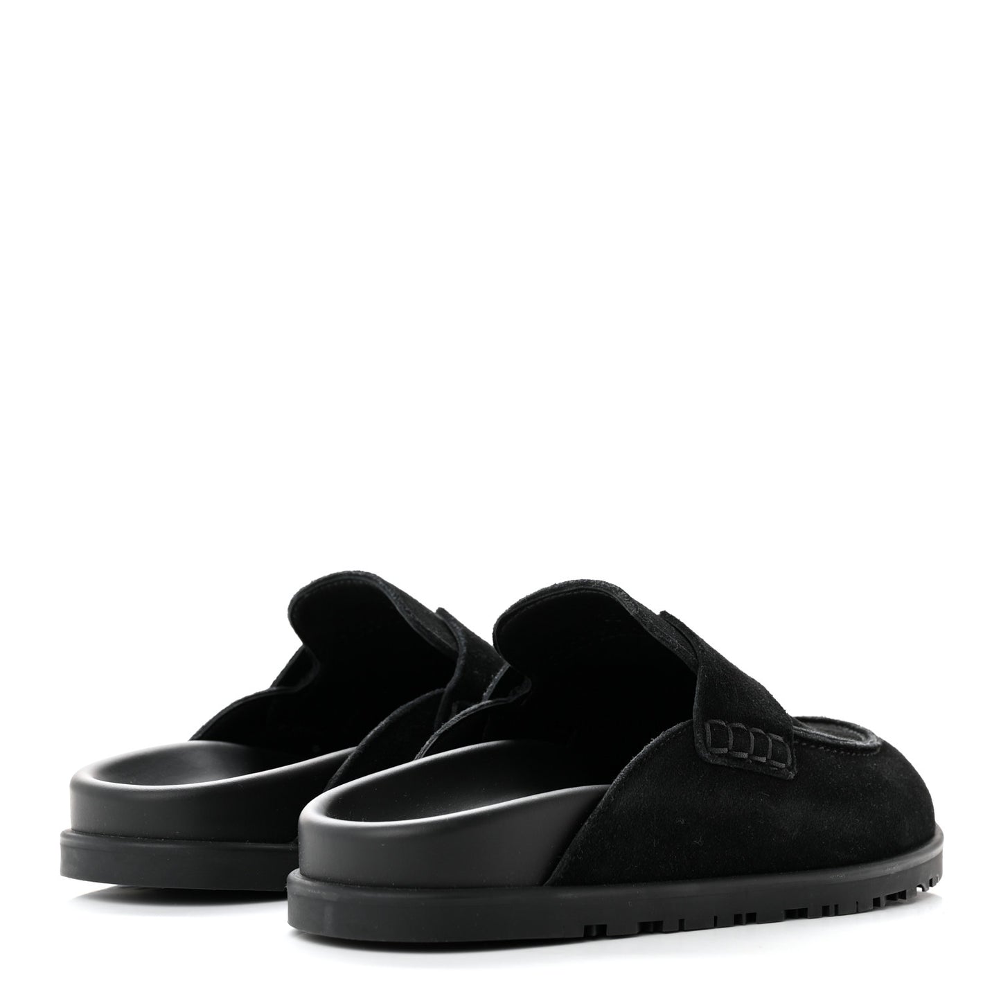 Suede Calfskin Go Mules 35 Black