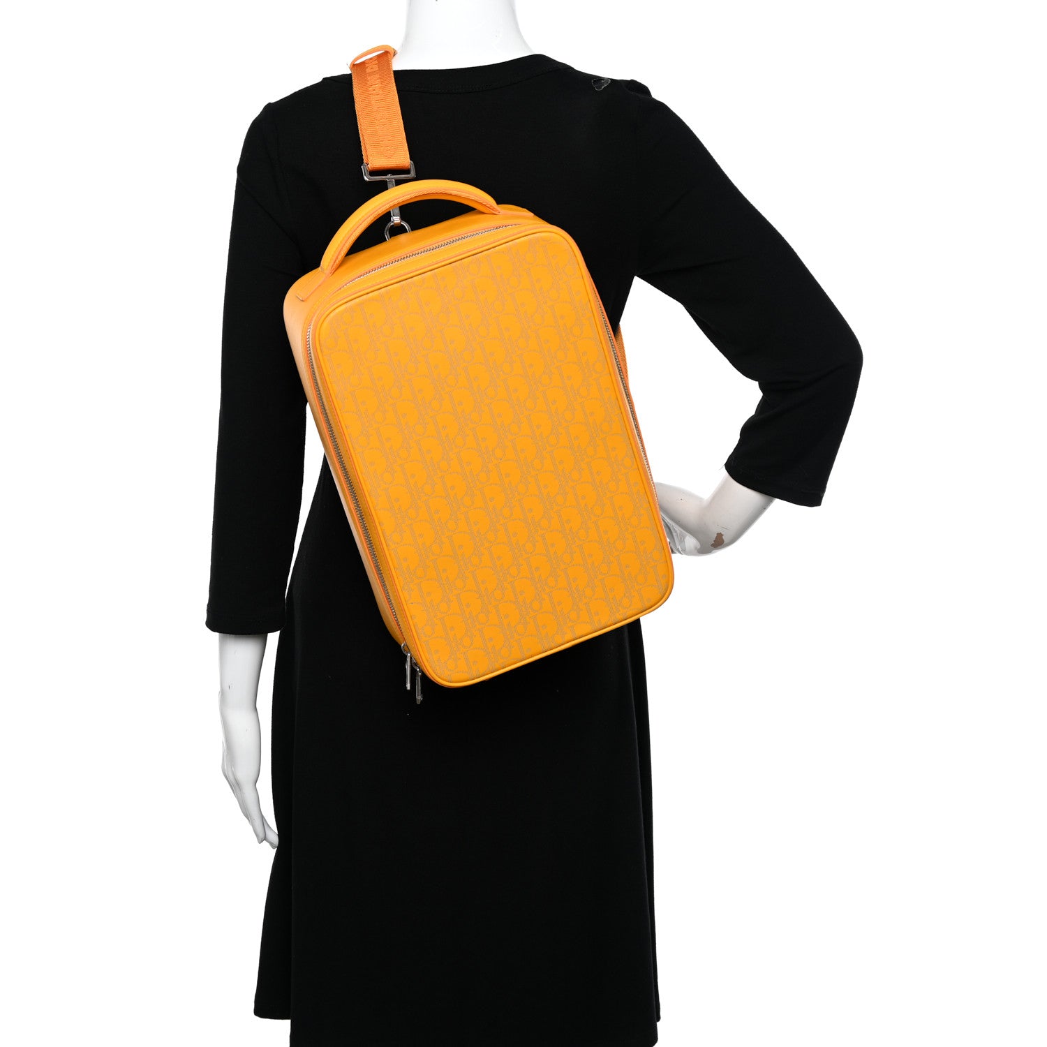 Christian Dior Calfskin Perforated Oblique Galaxy Marsupio World Tour Pelle Sling Yellow White 2 of 10