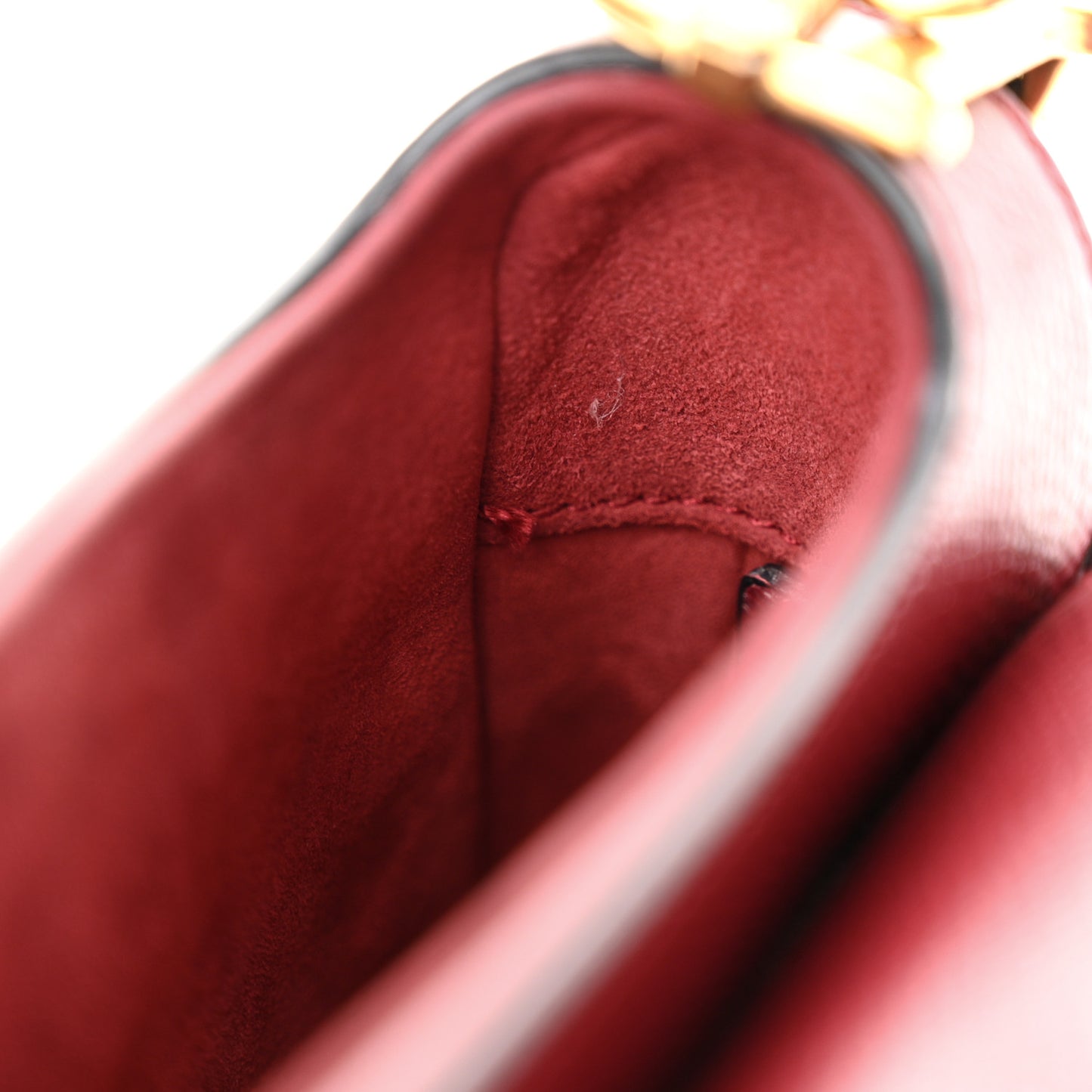 Grained Calfskin Mini Saddle Bag Red