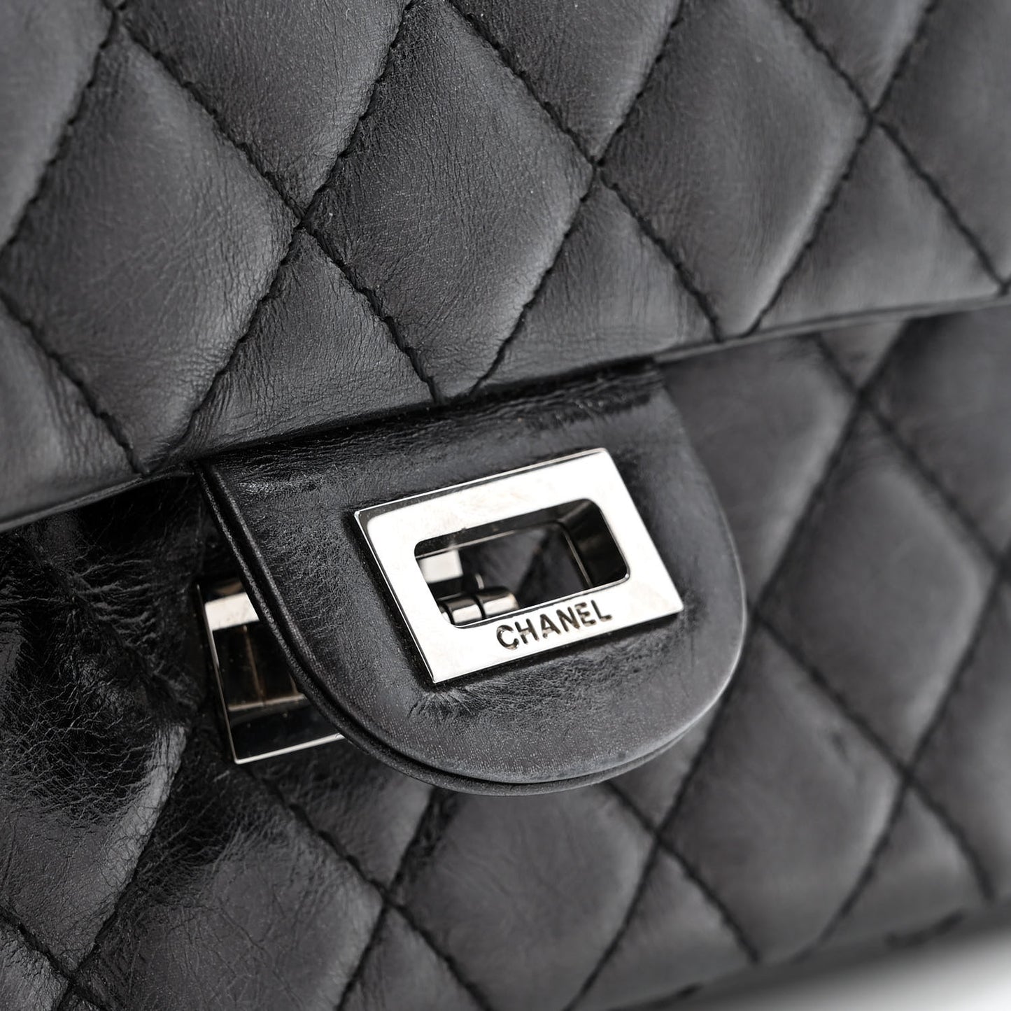 Aged Calfskin Quilted 2.55 Reissue 226 Flap Black
