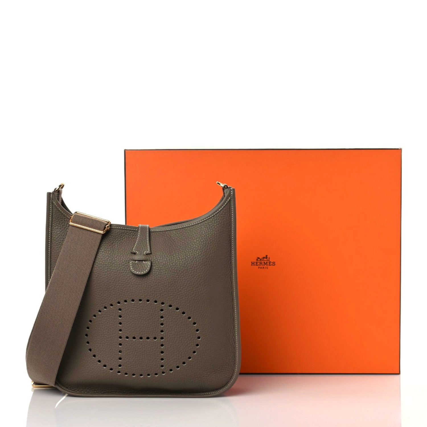 Hermes Taurillon Clemence Evelyne III PM Etoupe 5 of 11