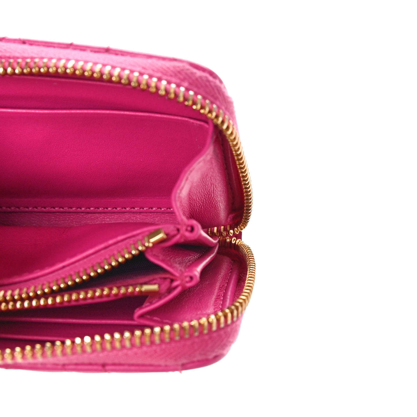 Lambskin Cannage Mini Lady Dior Zip Portemonnaie Rani Pink