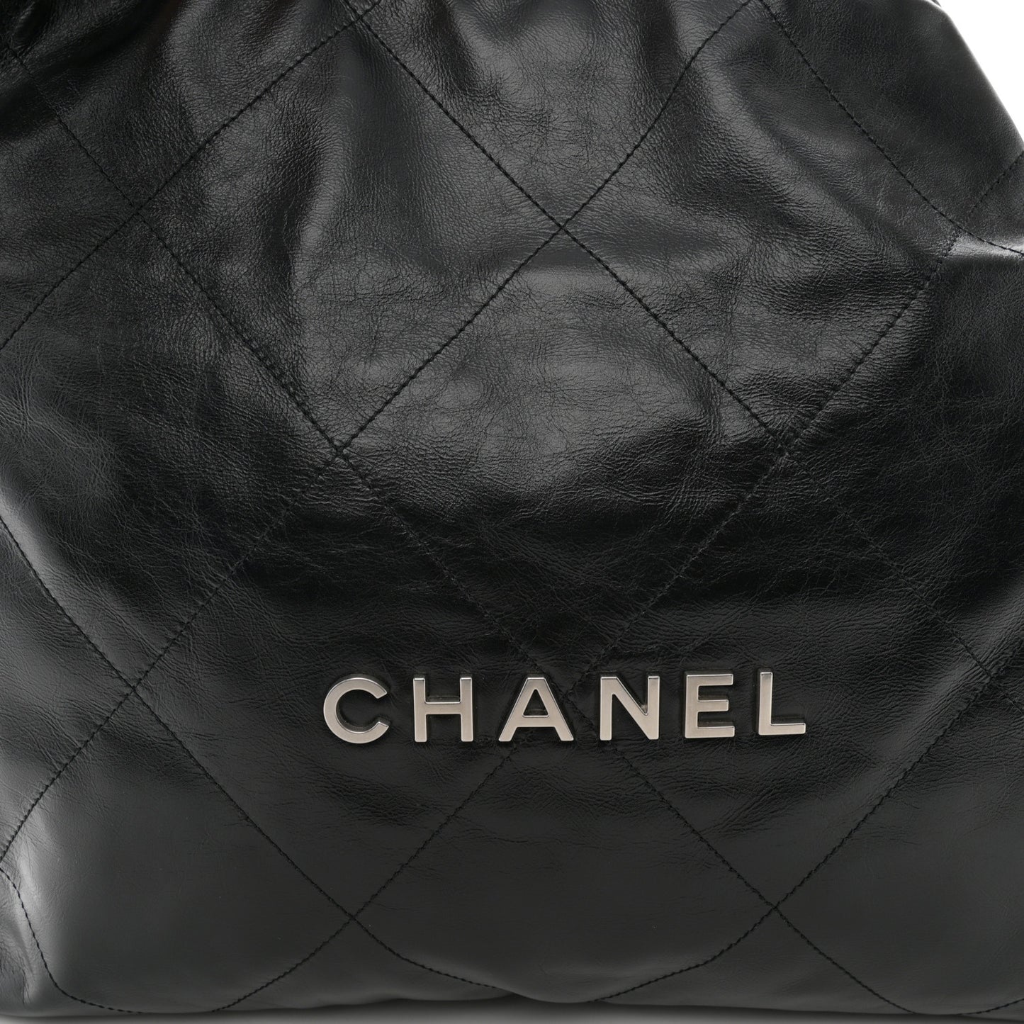 Shiny Calfskin Quilted Chanel 22 Black
