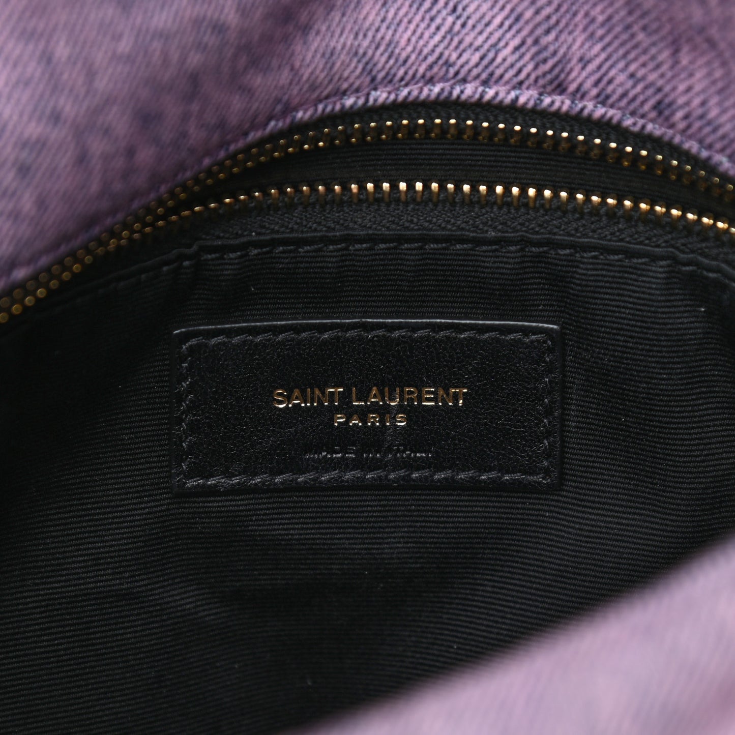 Denim Quilted Small Loulou Puffer Monogram Chain Satchel Bleached Lilac