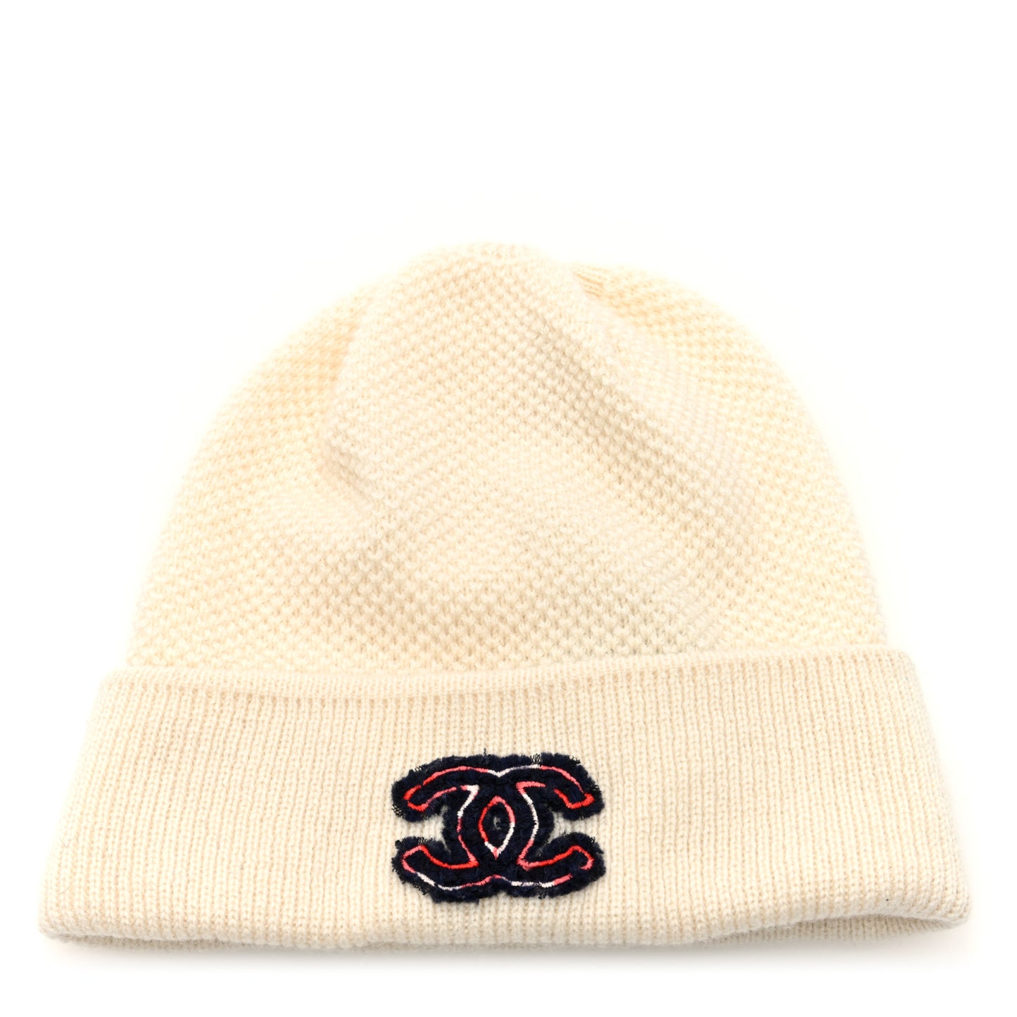Cashmere CC Beanie Hat White Pink