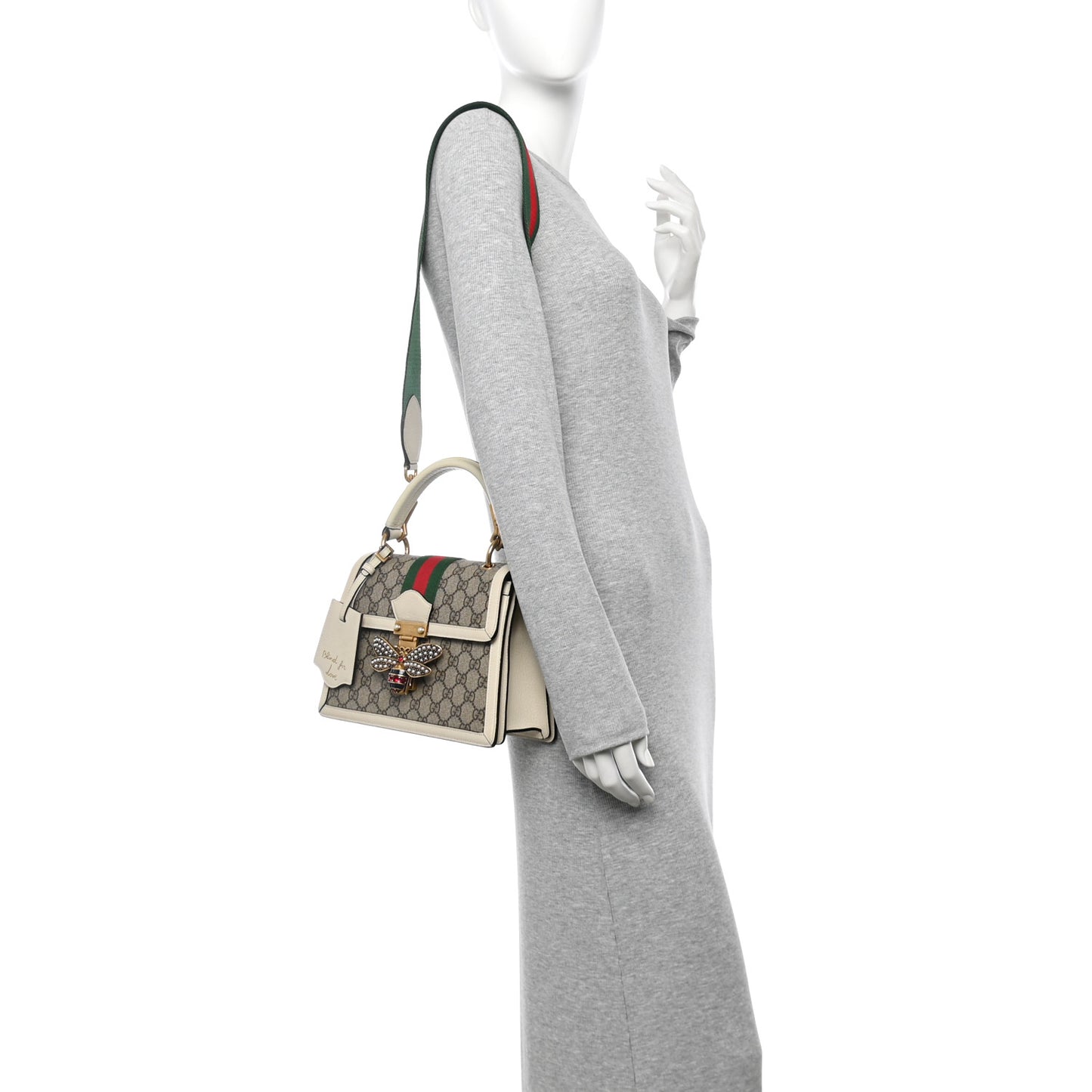 GG Supreme Monogram Small Queen Margaret Top Handle Bag White