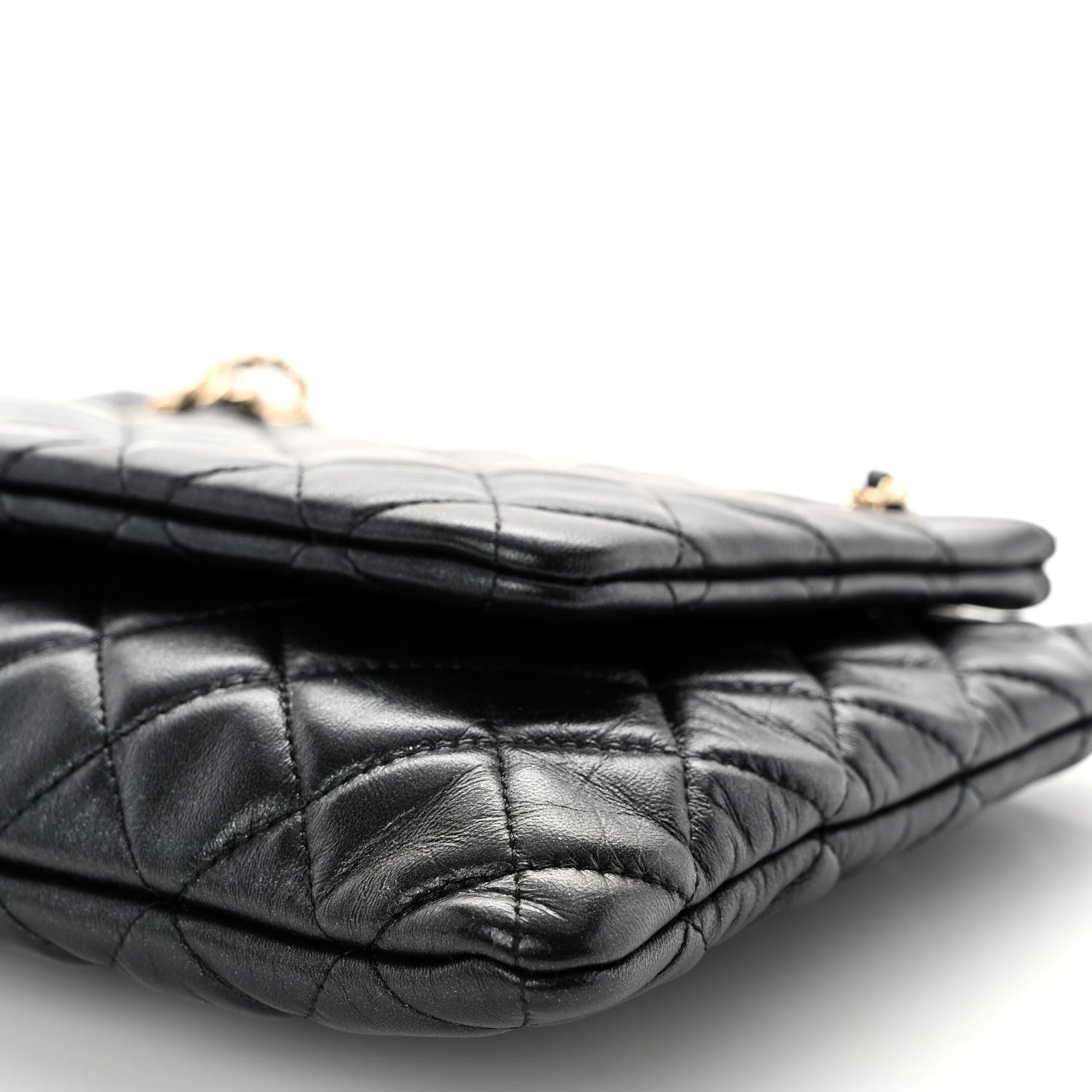 Chanel Shiny Lambskin Quilted Medium Double Case With Strap Black 10 of 11