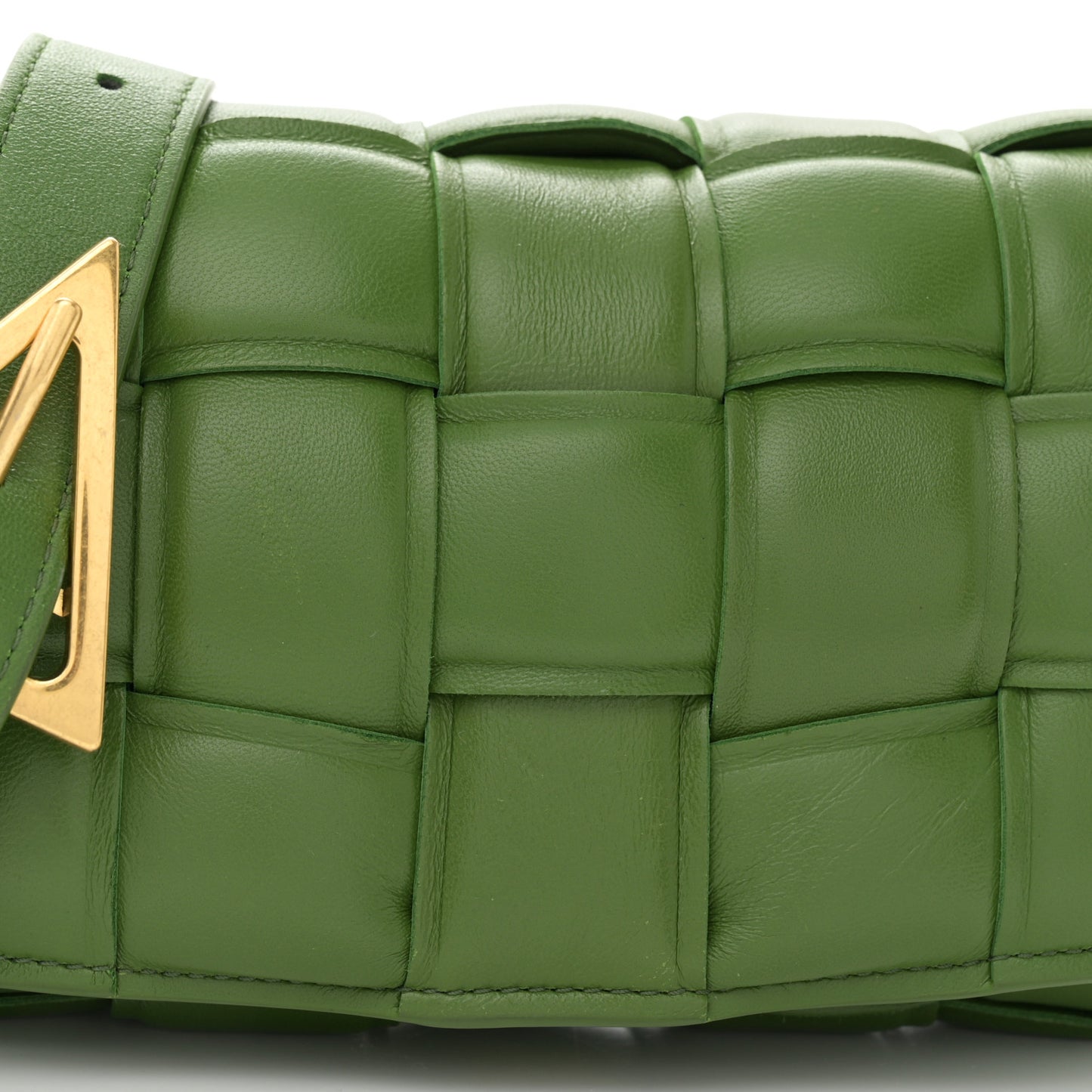 Nappa Maxi Intrecciato Padded Small Cassette Crossbody Bag Avocado