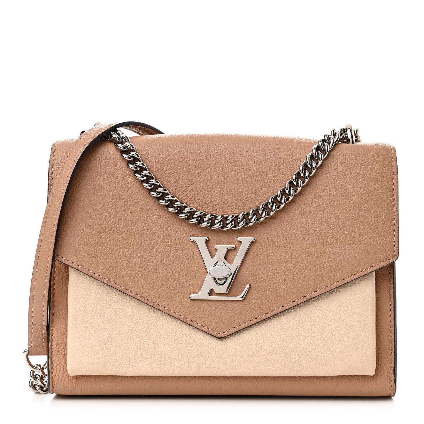 Soft Calfskin Mylockme Chain Bag BB Papyrus Creme