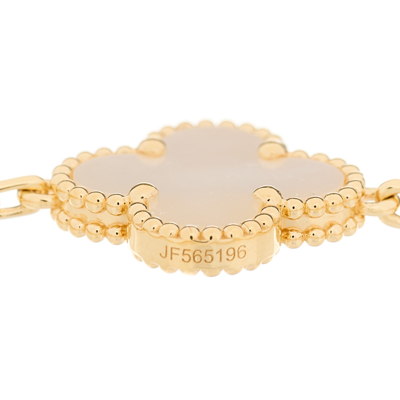 18K Yellow Gold Mother of Pearl 5 Motifs Vintage Alhambra Bracelet