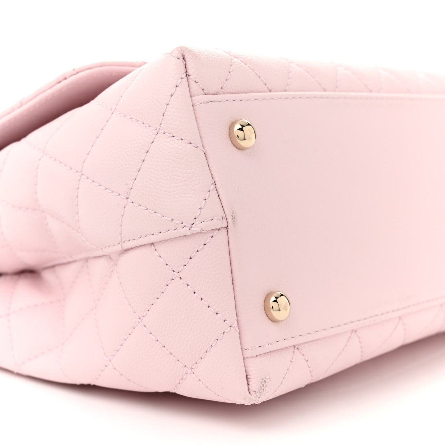 Caviar Quilted Small Coco Handle Flap Light Pink