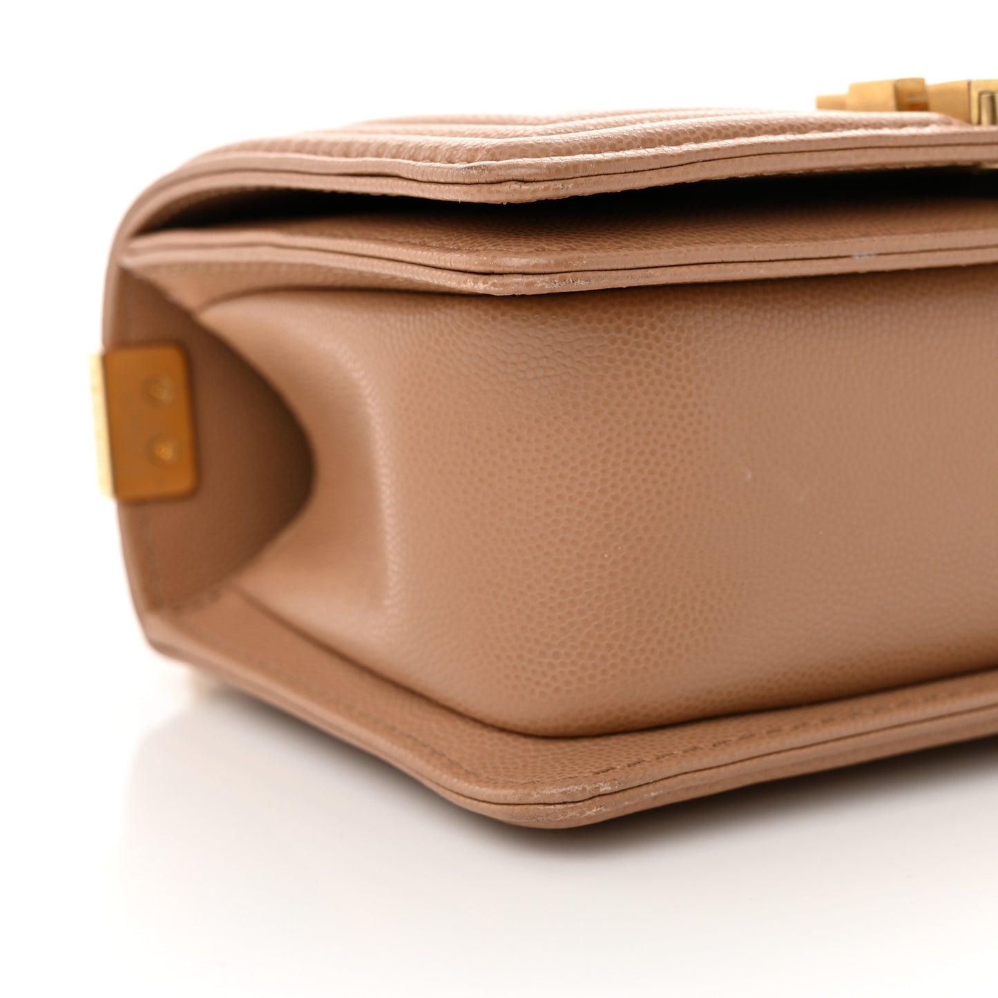 Caviar Quilted Small Top Handle Boy Flap Beige