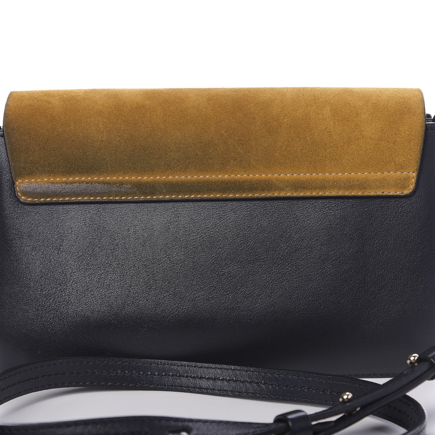 Suede Calfskin Small Faye Shoulder Bag Full Blue Mustard