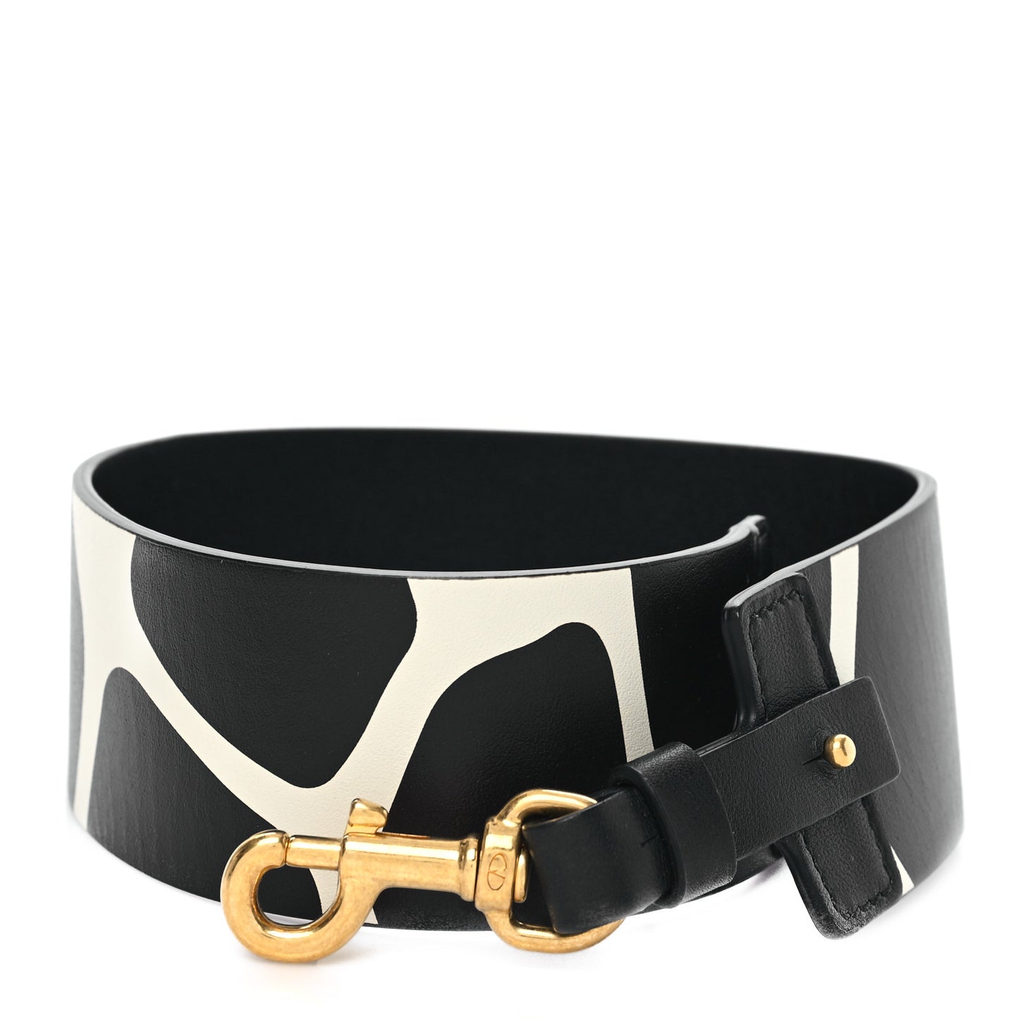 Calfskin Giraffe Print Strap Black