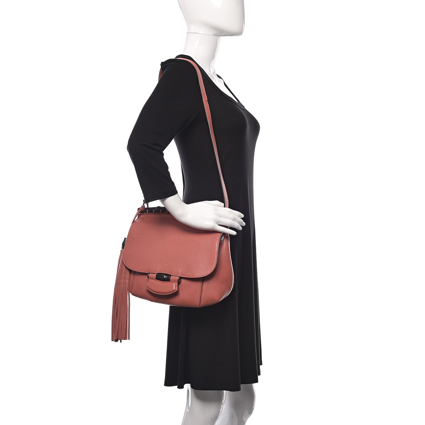 Calfskin Medium Nouveau Fringe Shoulder Bag Pink