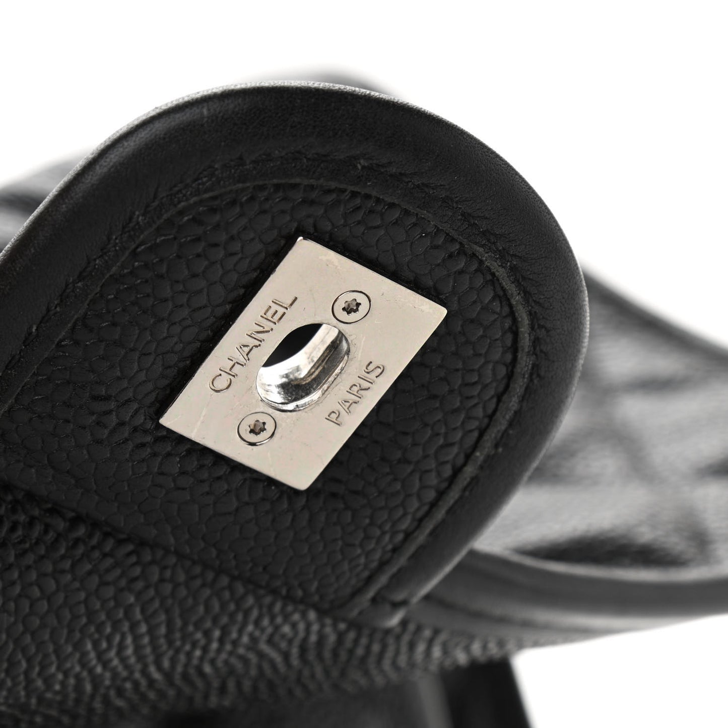 Caviar Quilted Large French Riviera Flap Black