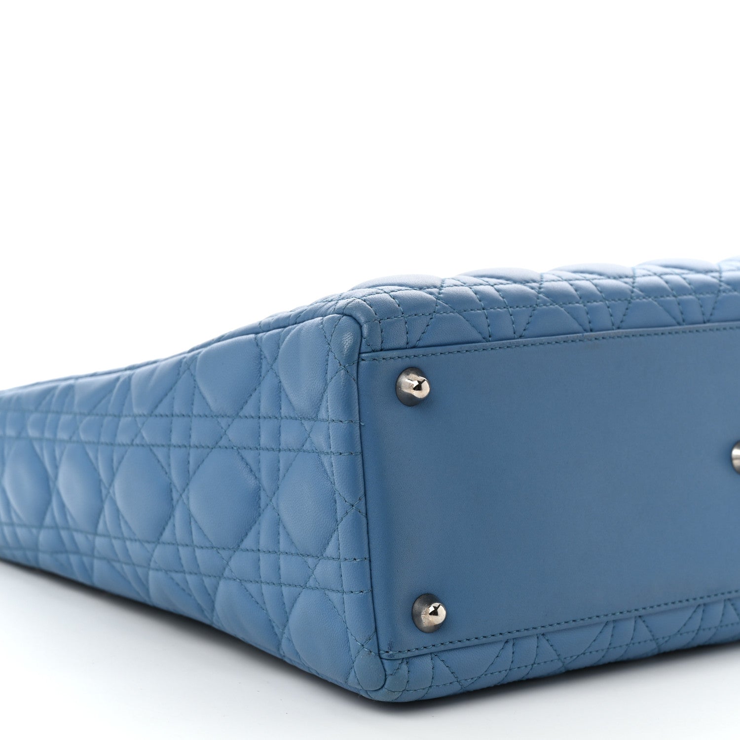 Christian Dior Lambskin Cannage Large Lady Dior Blue 9 of 10