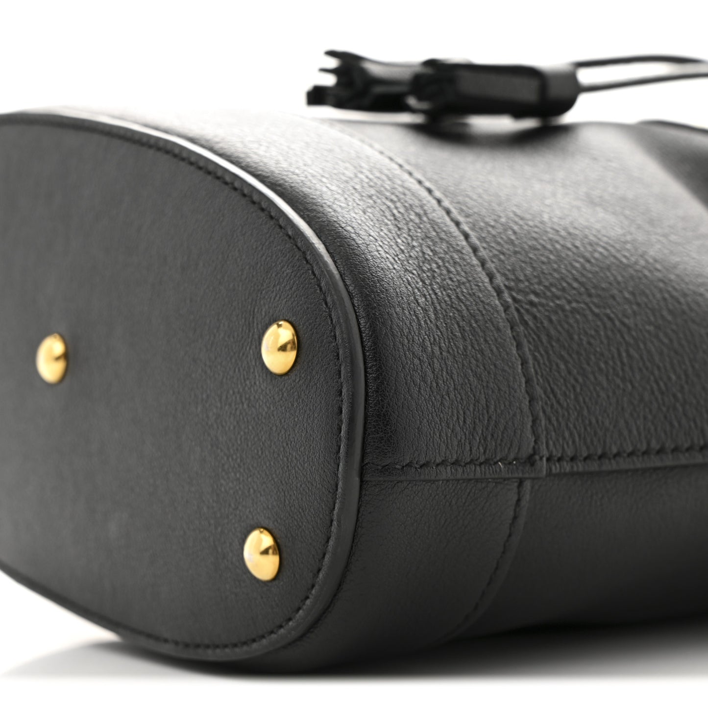 Softy Wonka Textured Dollar Calfskin Mini Diana Bucket Bag Black