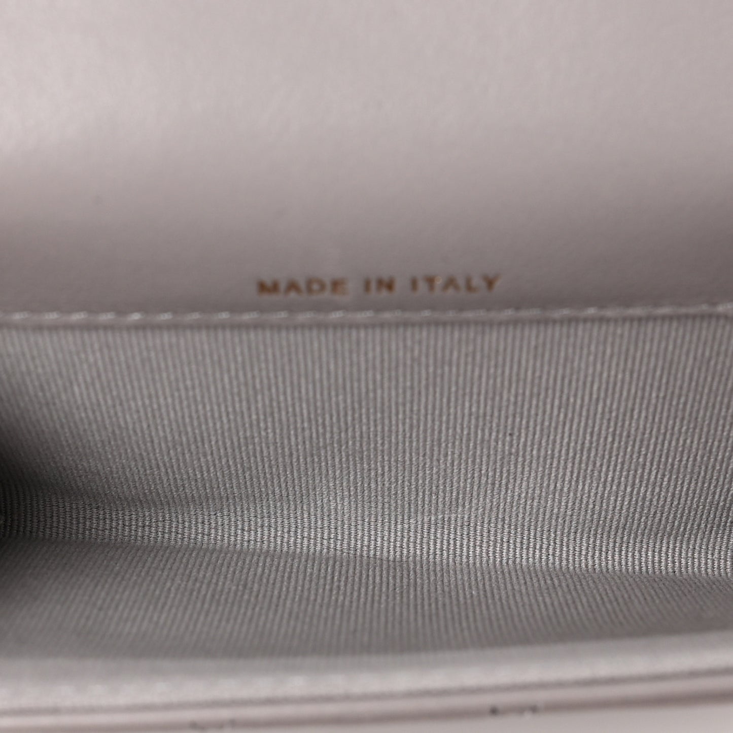 Lambskin Quilted Flap Card Holder Wallet Grey