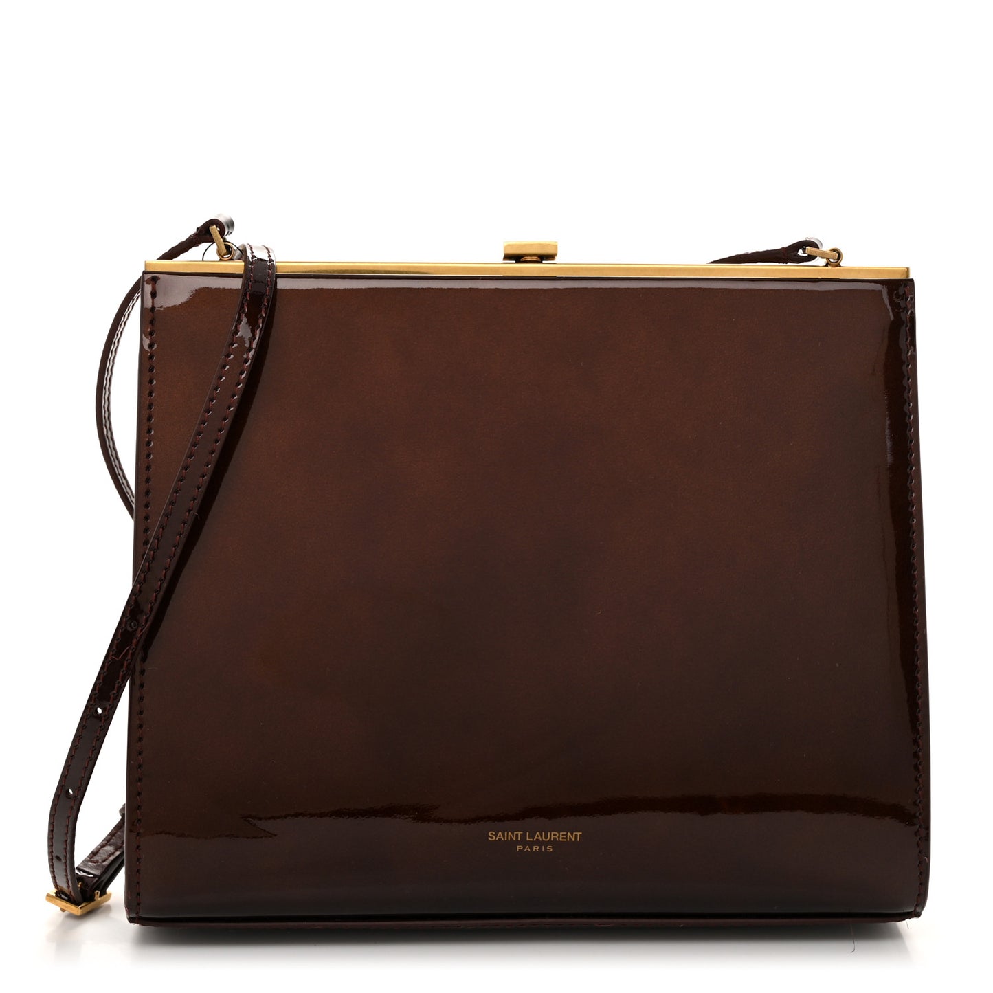 Patent Calfskin Small Le Anne-Marie Shoulder Bag Strong Espresso