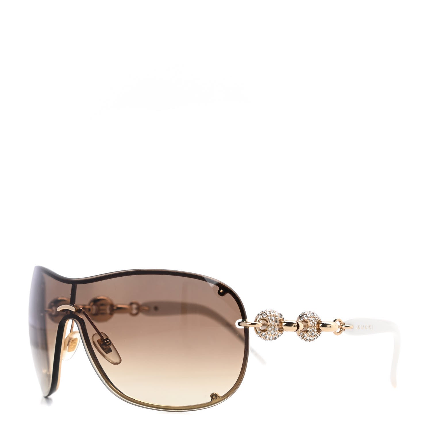 Gucci sunglasses GG4231 with case. Gucci Crystal Marina Chain Shield Sunglasses GG4231/S White  main image 4