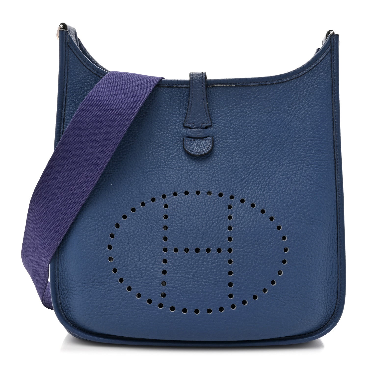 Hermes Taurillon Clemence Evelyne PM Bleu Brighton 1 of 17