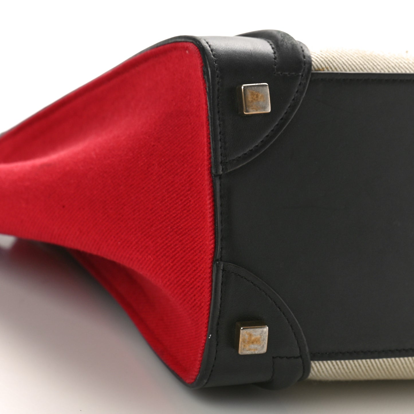 Canvas Smooth Calfskin Micro Tri-Color Luggage Carmin