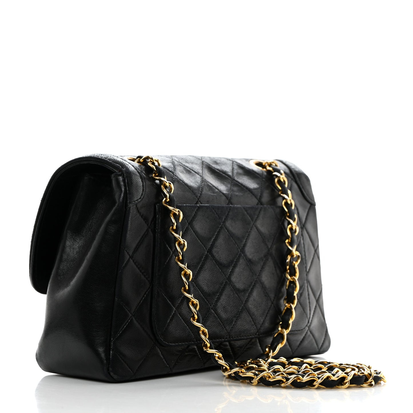 Lambskin Quilted Small Single Flap Black