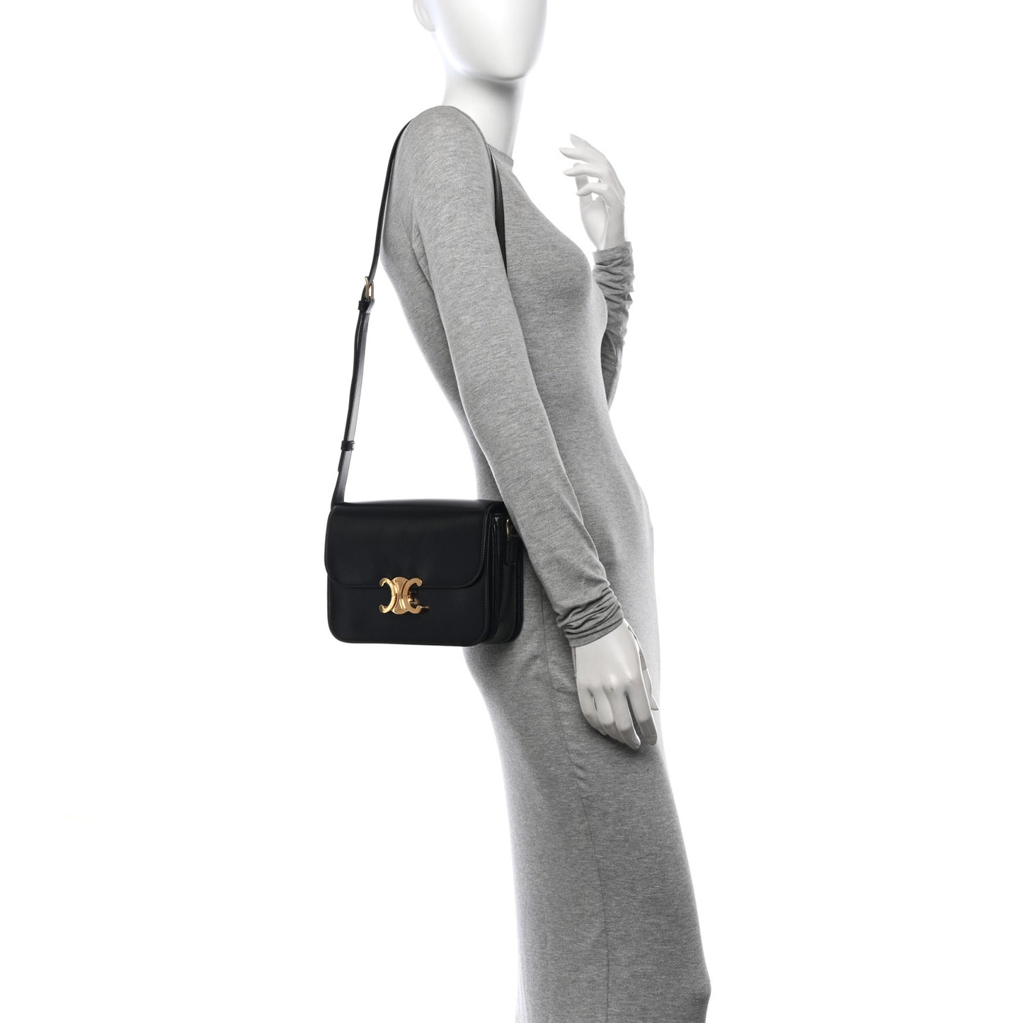 Shiny Calfskin Medium Triomphe Black