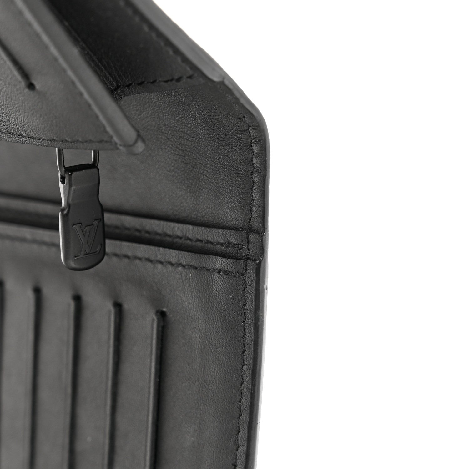 Louis Vuitton Calfskin Monogram Shadow Brazza Wallet Black 7 of 7