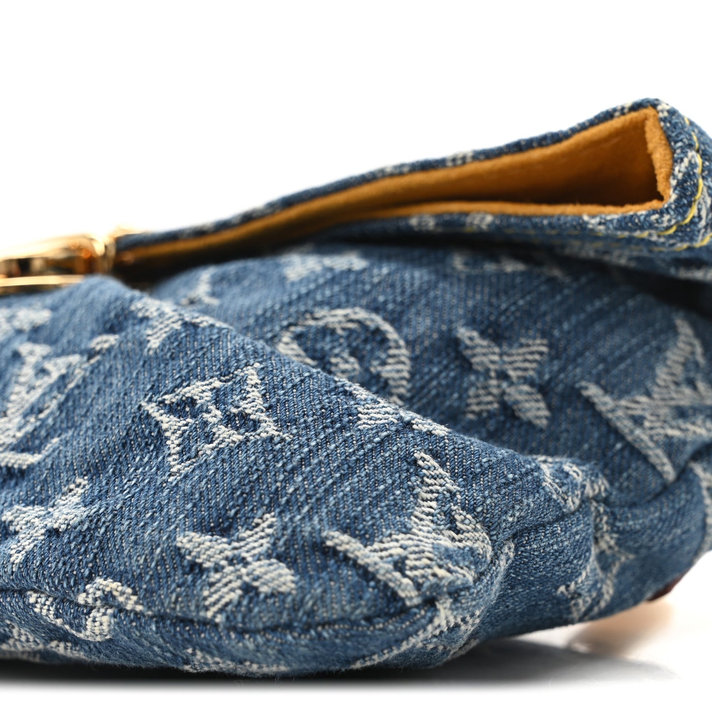Monogram Denim Pochette Plat Clutch Blue