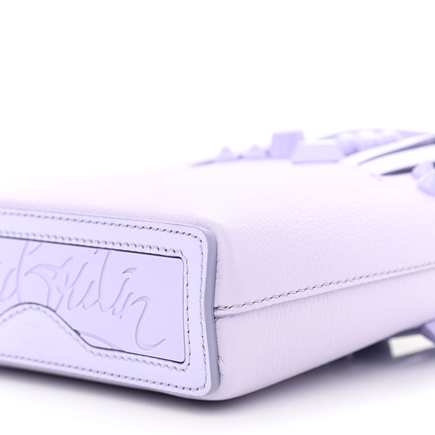 Calfskin Empire Spike Studded Mini North South Cabata Tote Lilac Smoke