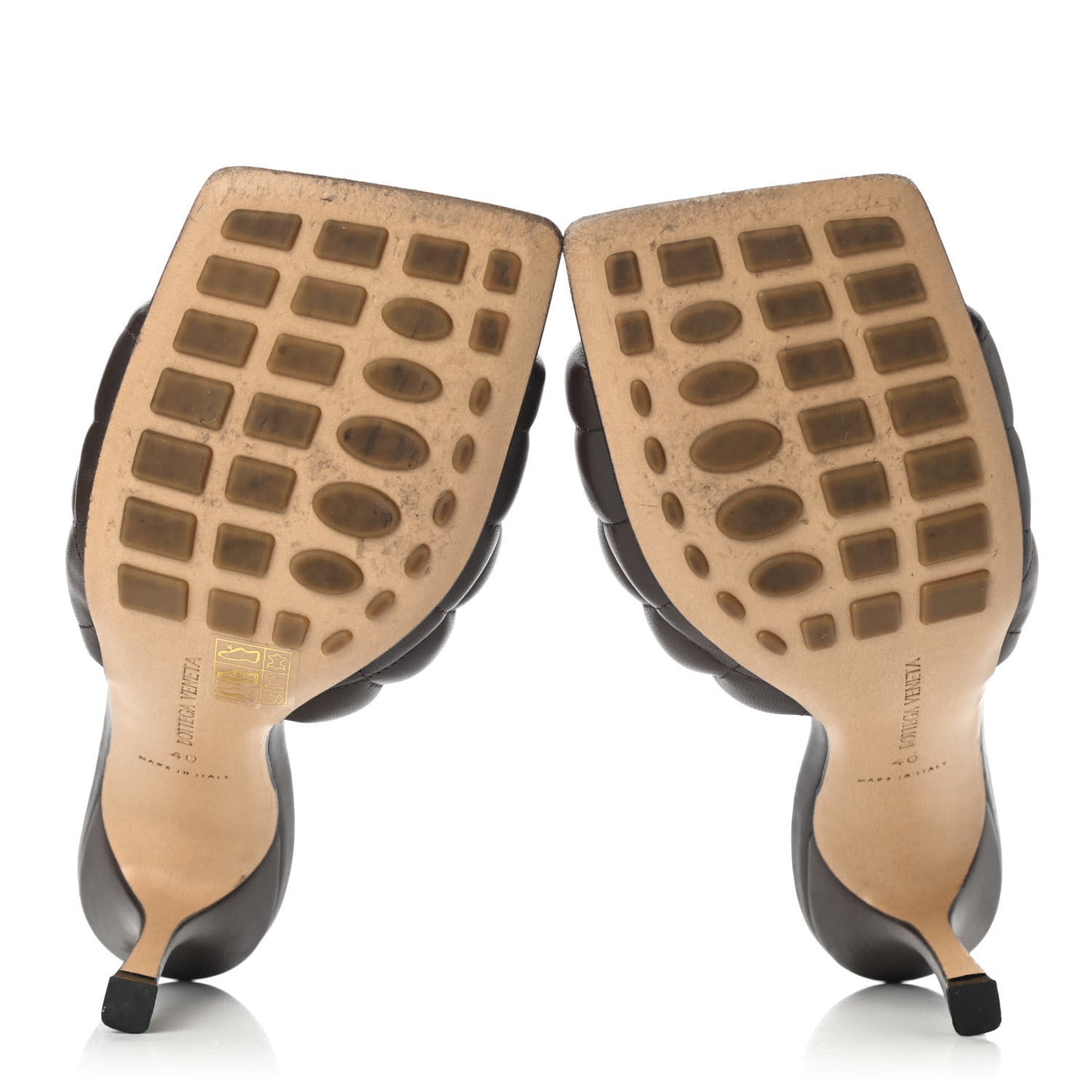 Nappa Matelasse Padded Mule Sandals 40 Chocolate
