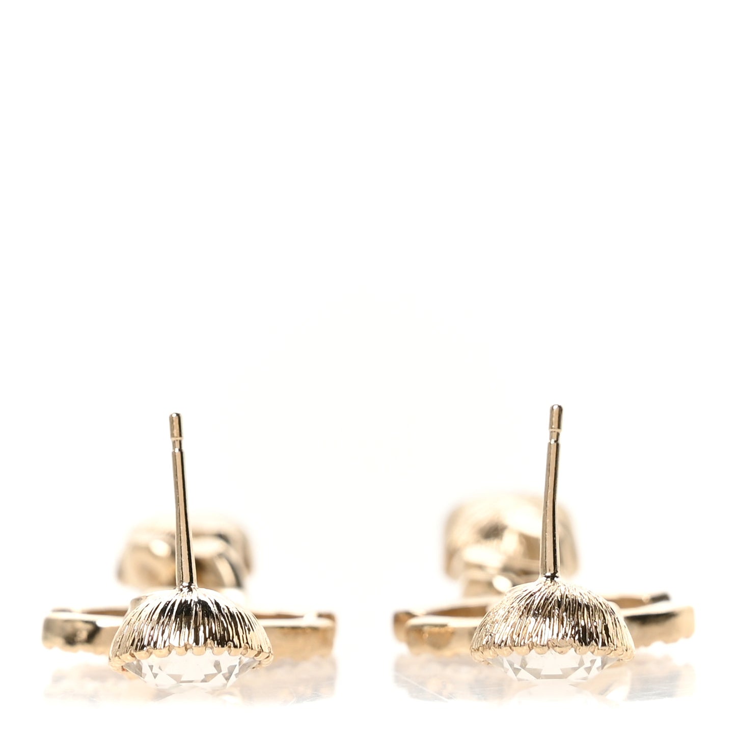 Crystal CC Chain Drop Earrings Gold
