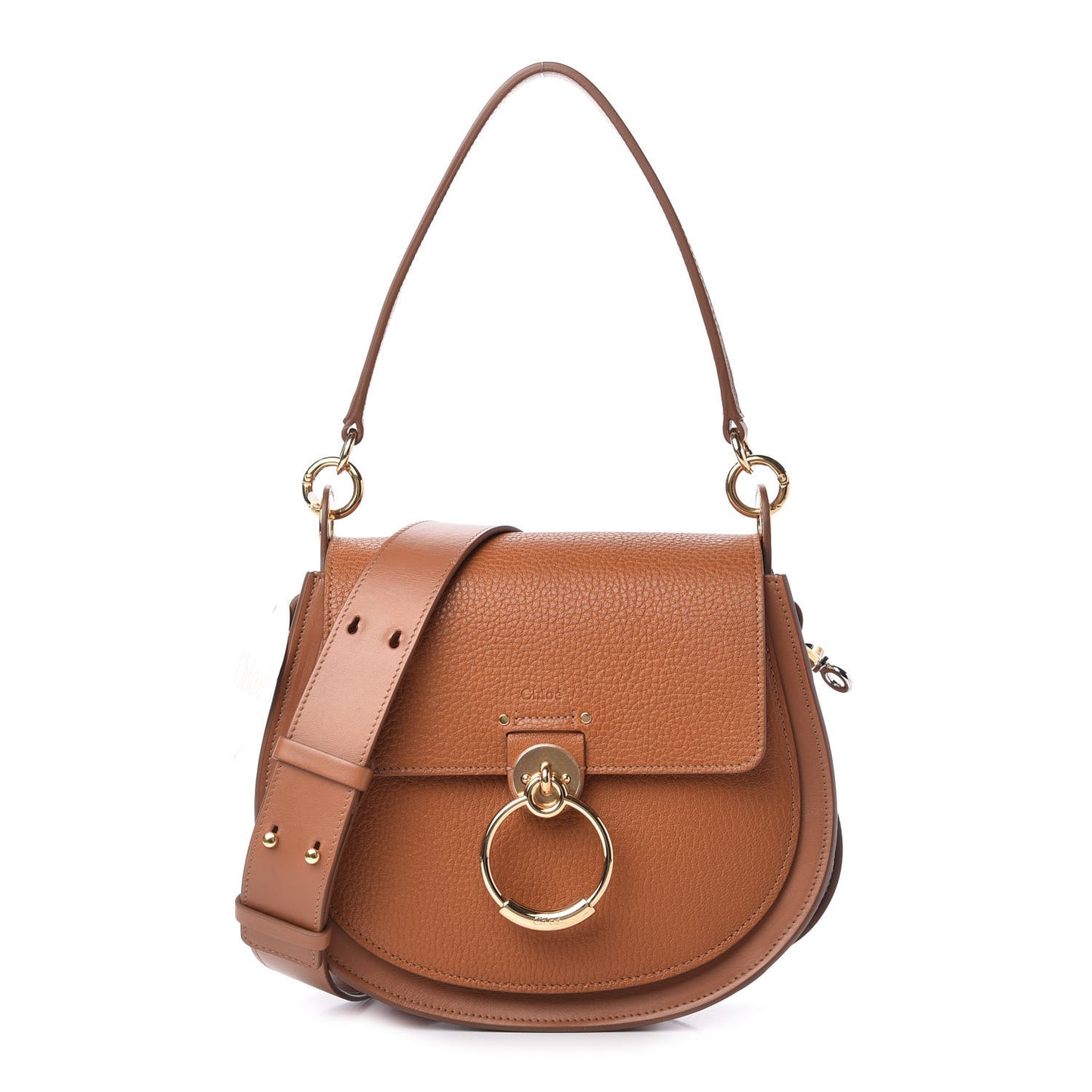 Grained Calfskin Large Tess Bag Caramel