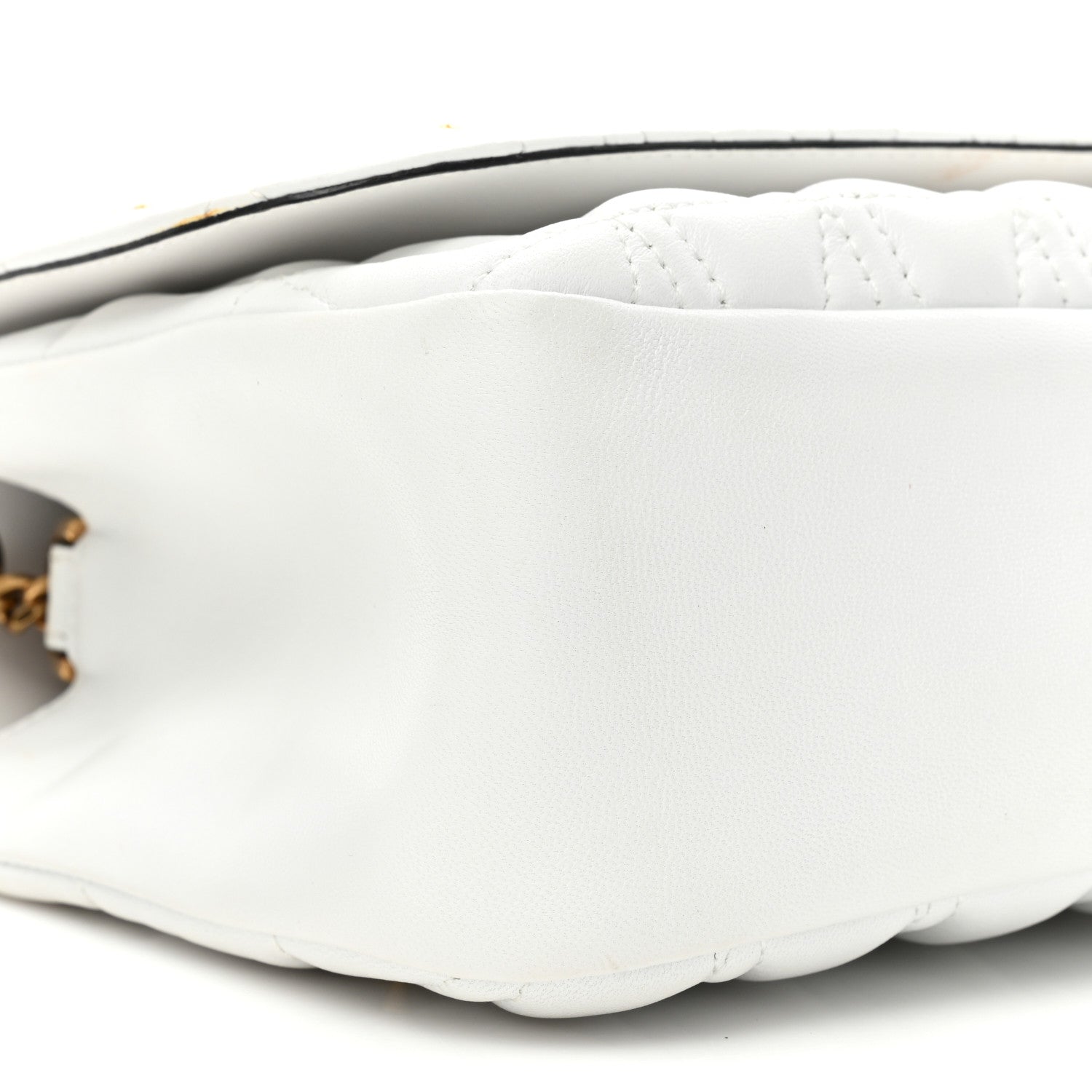 Versace Nappa Quilted Studded Virtus Shoulder Bag White 9 of 12