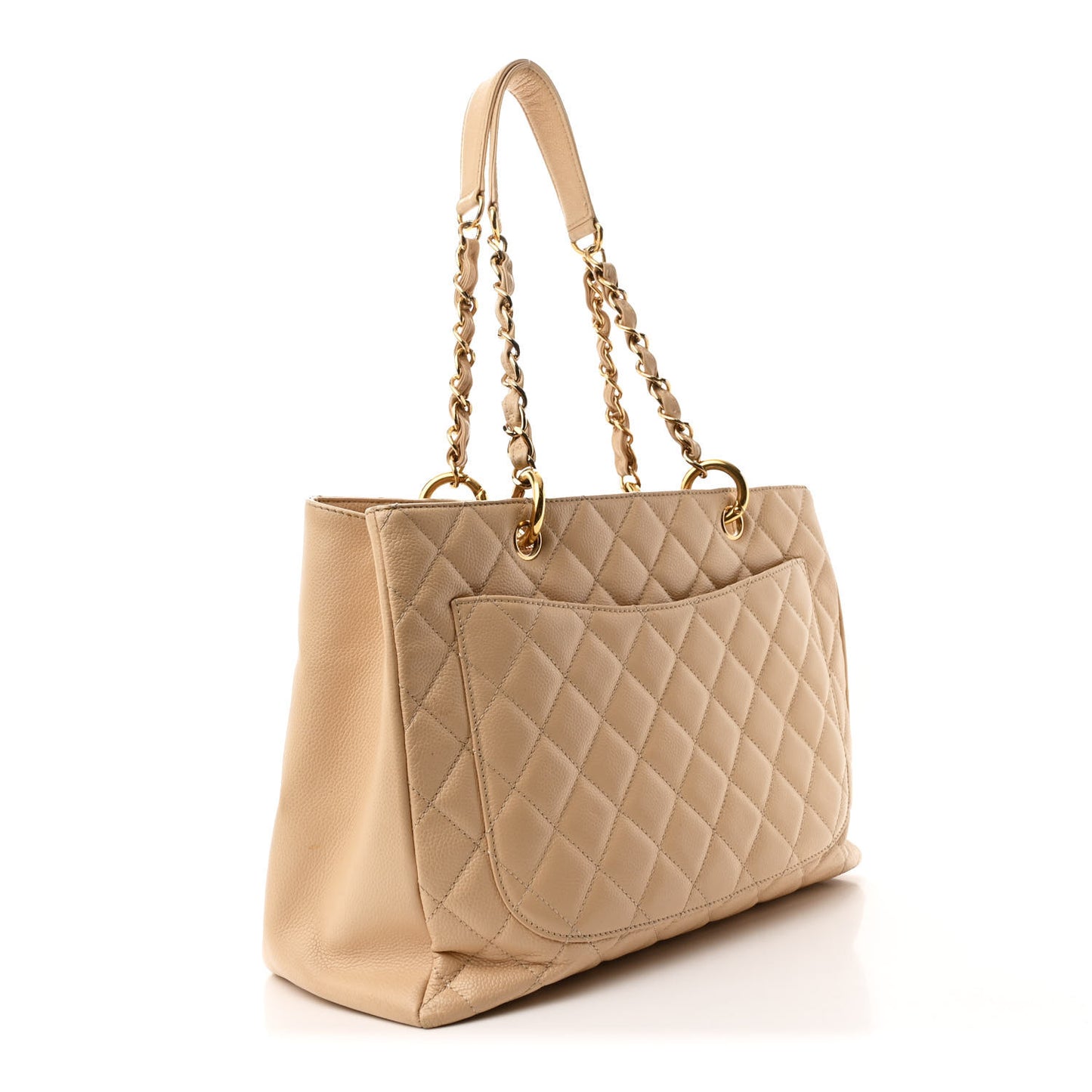 Caviar Quilted Grand Shopping Tote GST Beige Clair