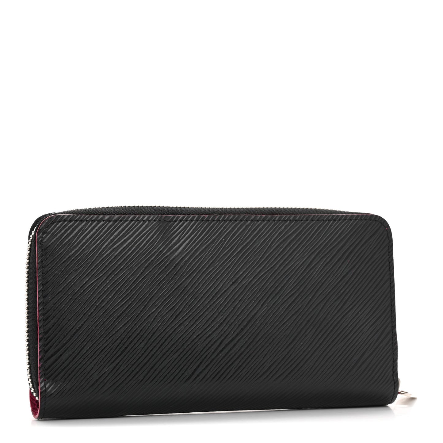 Epi Zippy Wallet Black Hot Pink
