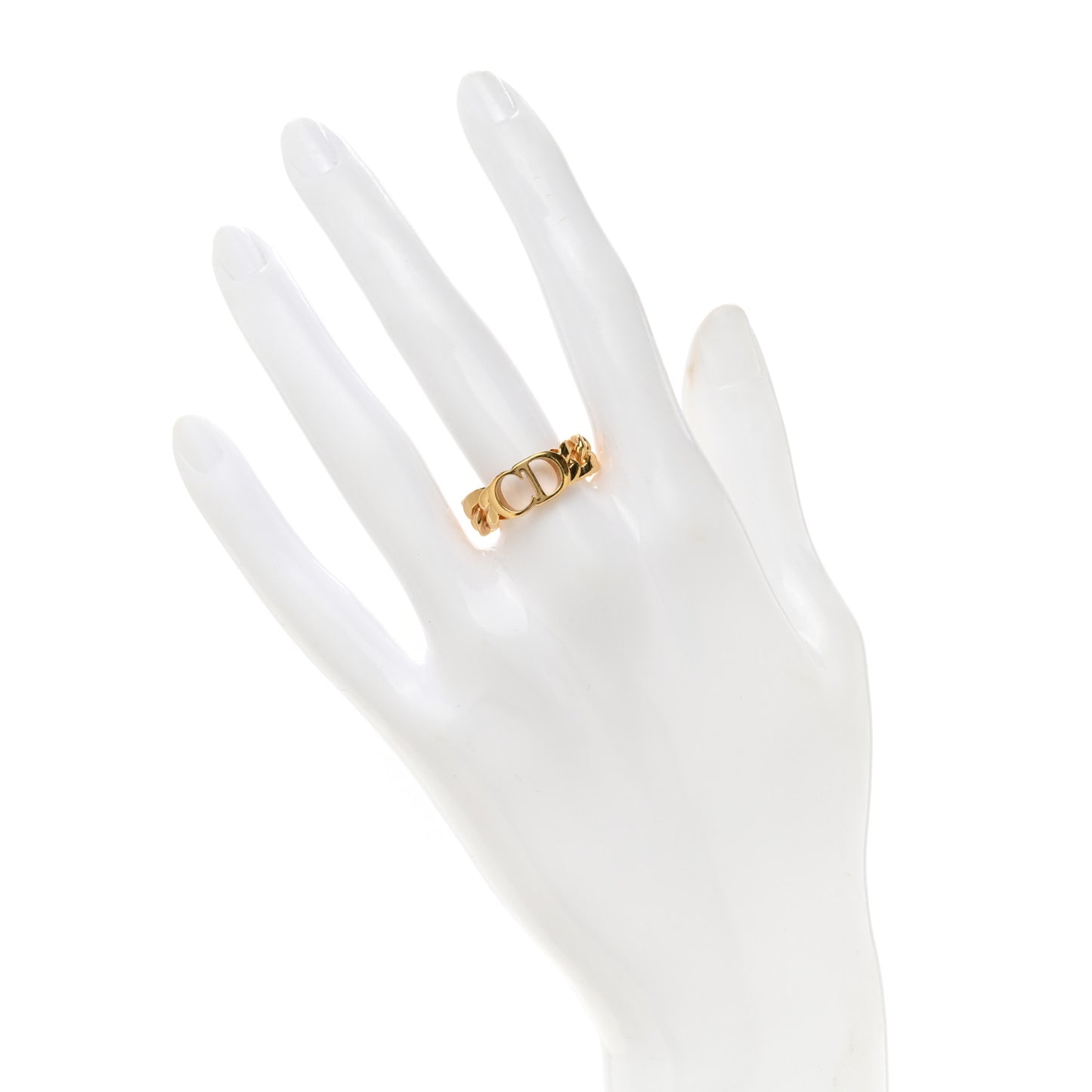 Metal Danseuse Etoile Chain Ring L Gold