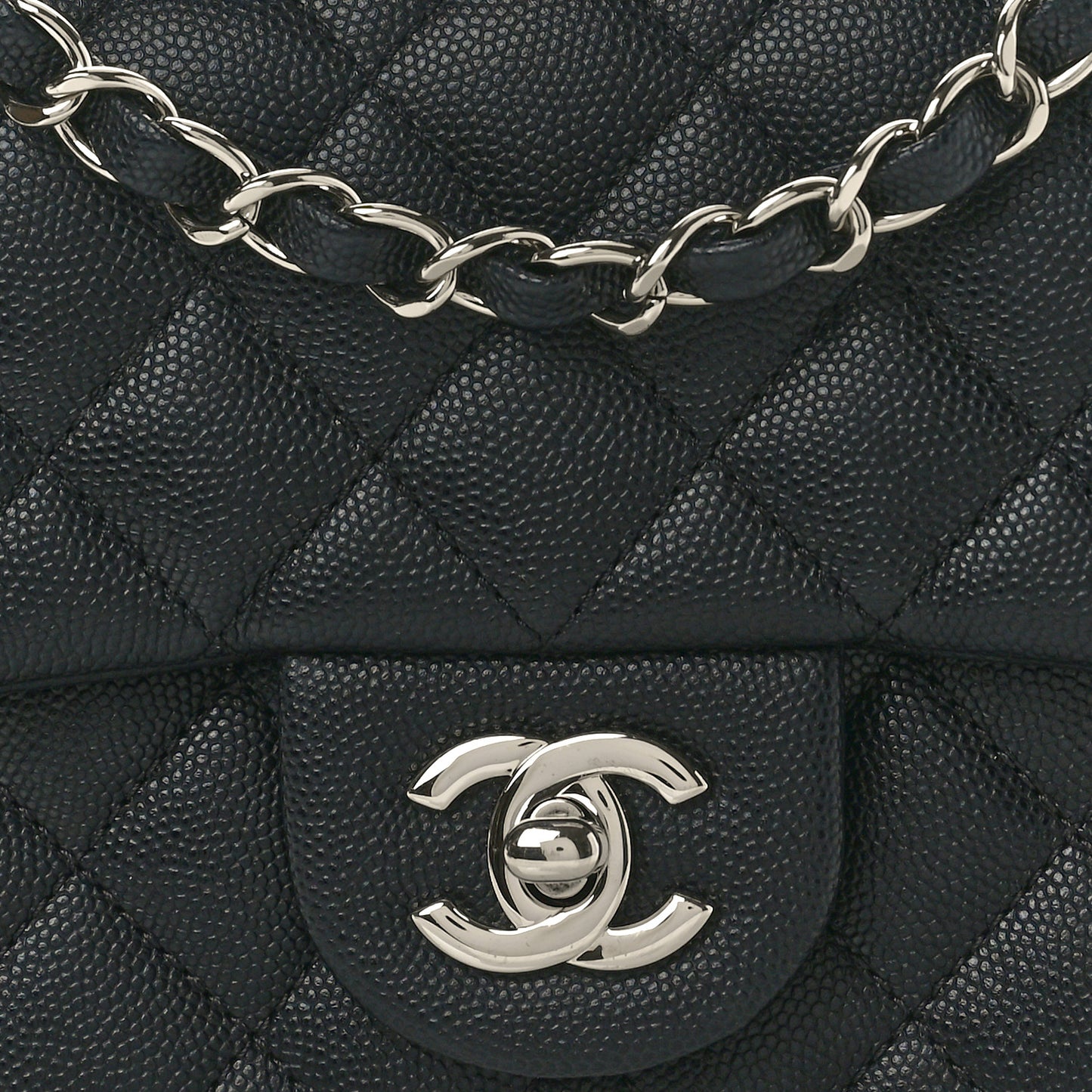 Caviar Quilted Mini Square Flap Black
