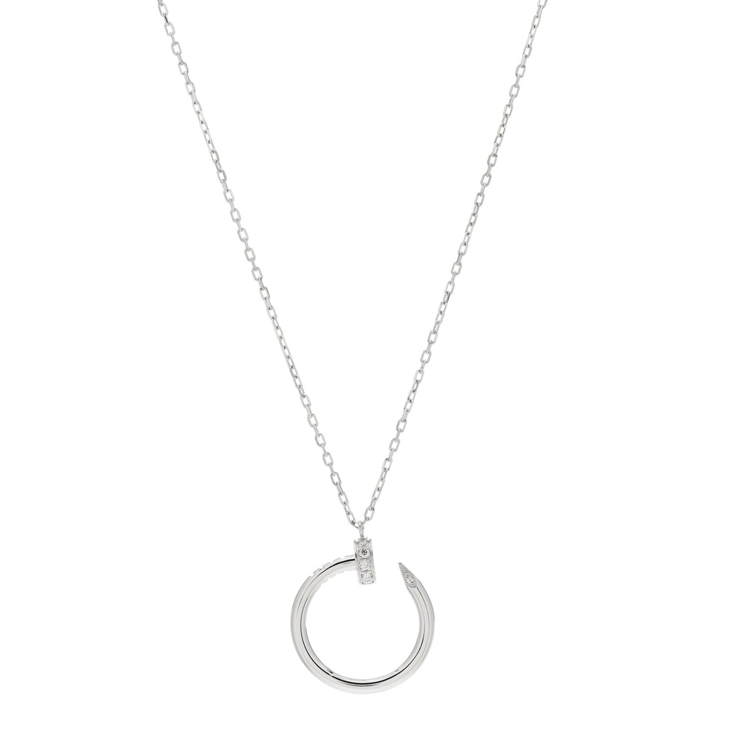 18K White Gold Diamond Juste Un Clou Necklace