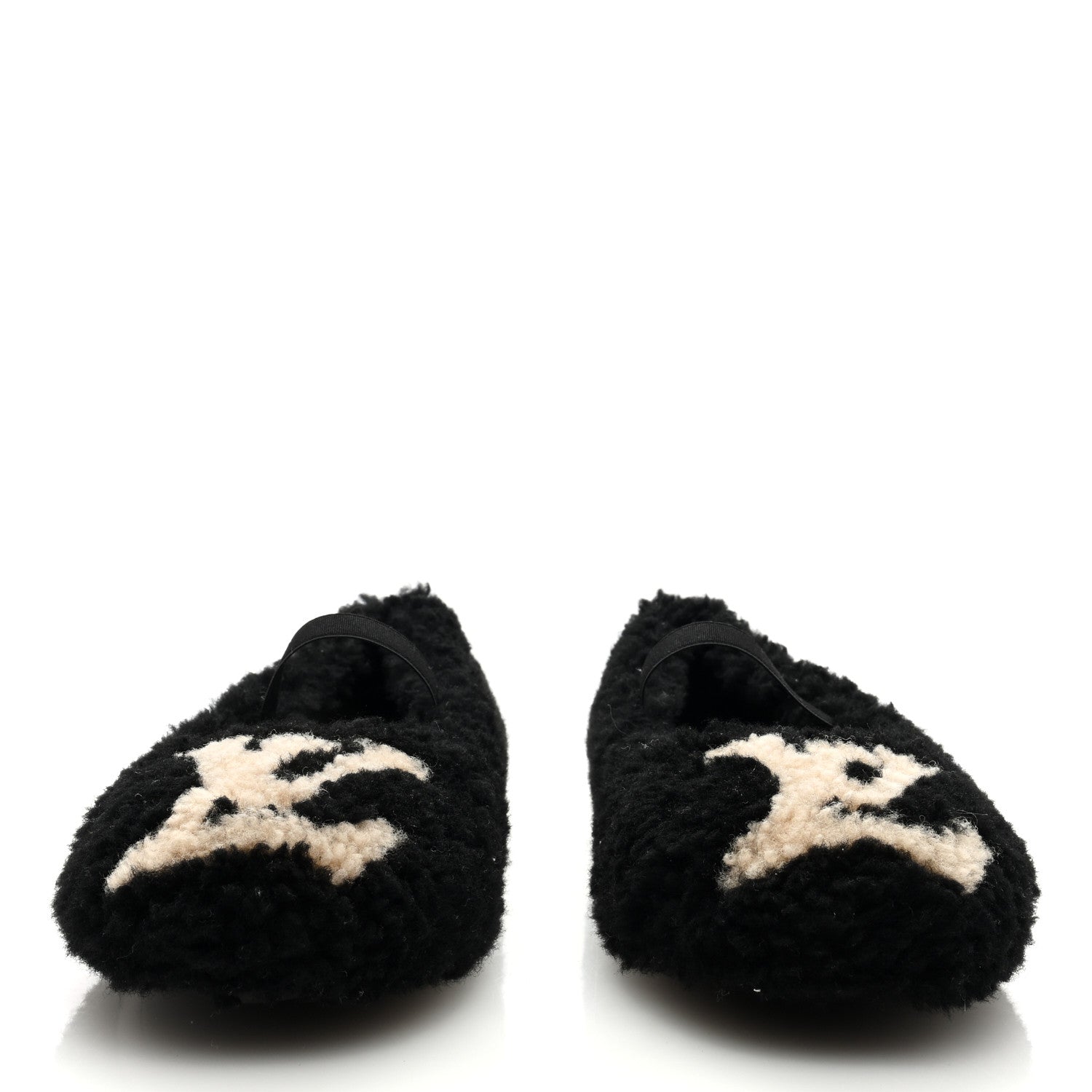 Louis Vuitton Shearling Popi Ballerina Flats 41 Black 3 of 8