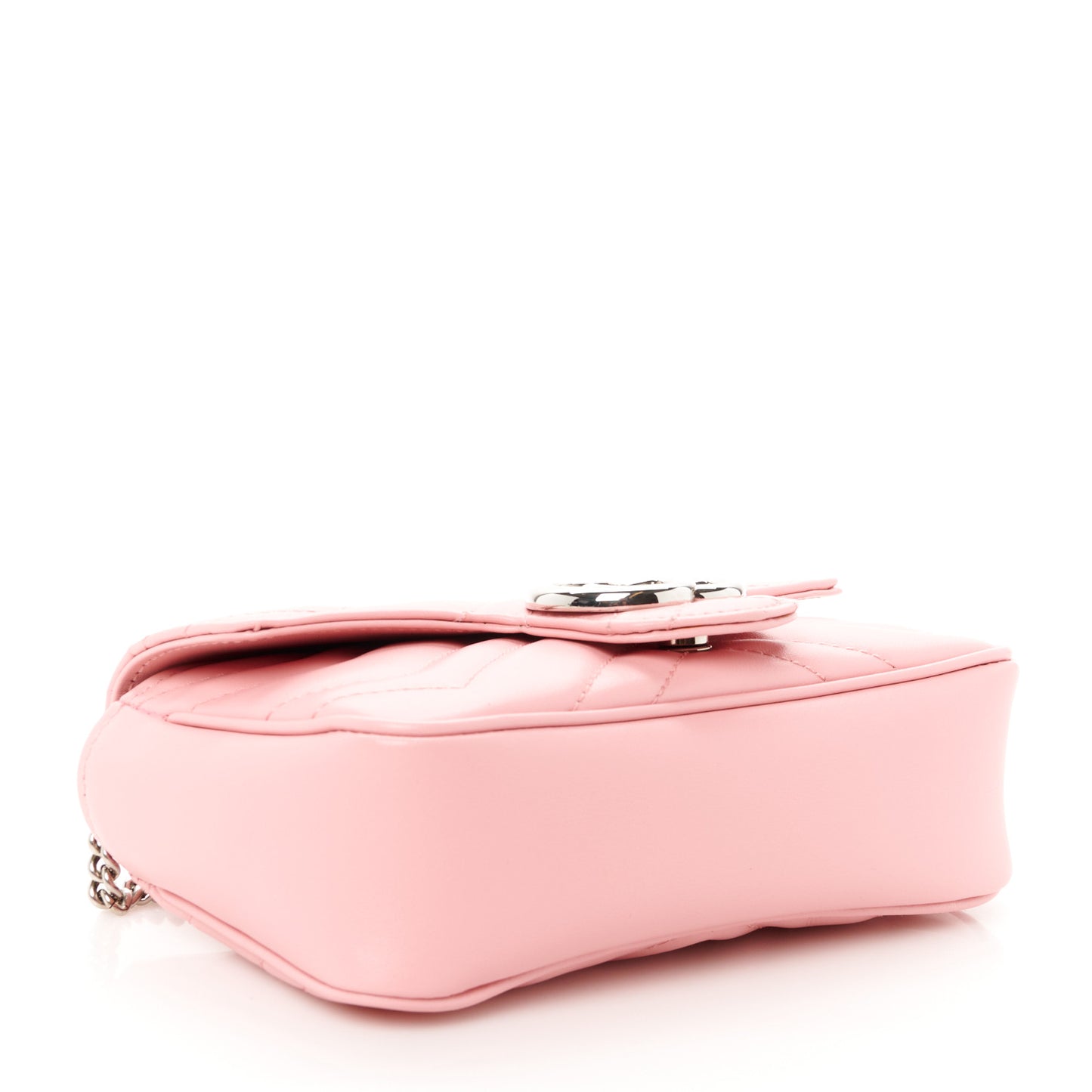Calfskin Matelasse Super Mini GG Marmont Shoulder Bag Wild Rose