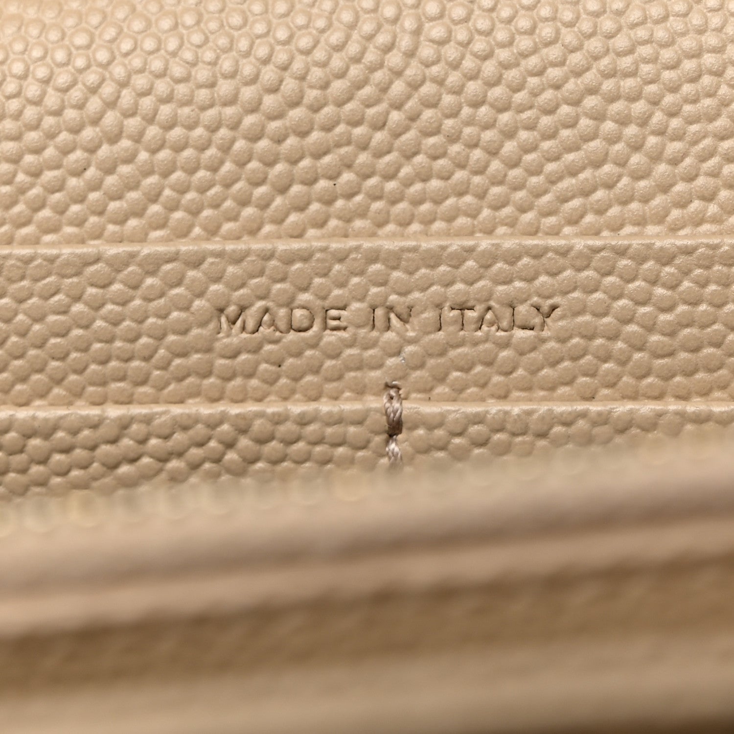 Saint Laurent Grain De Poudre Matelasse Chevron Monogram Chain Wallet Deep Beige 7 of 11