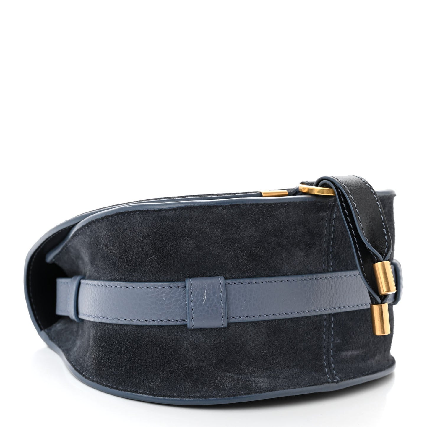 Suede Small Marcie Saddle Bag Graphite Navy