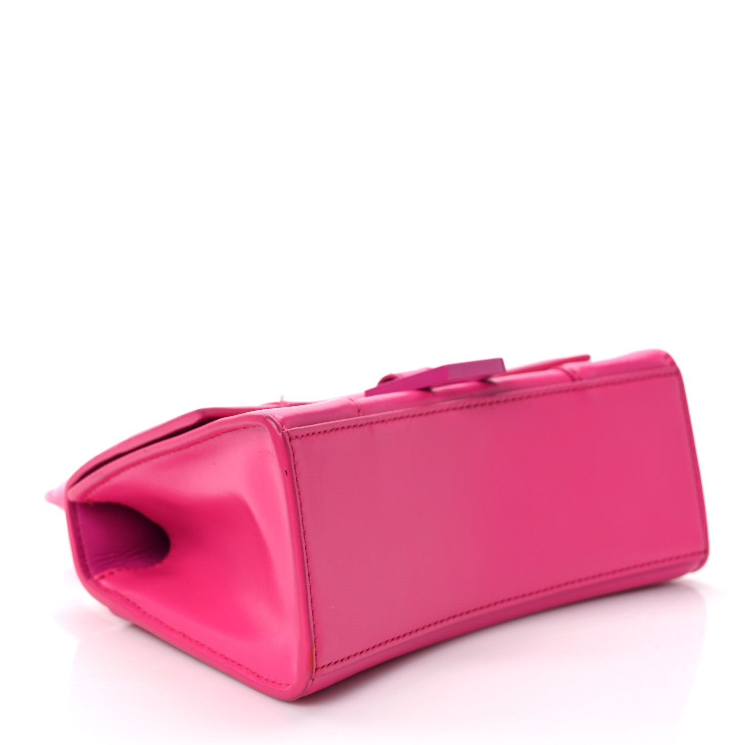 Balenciaga Shiny Box Calfskin Tonal B Hourglass Top Handle Bag XS Fuchsia 4 of 9